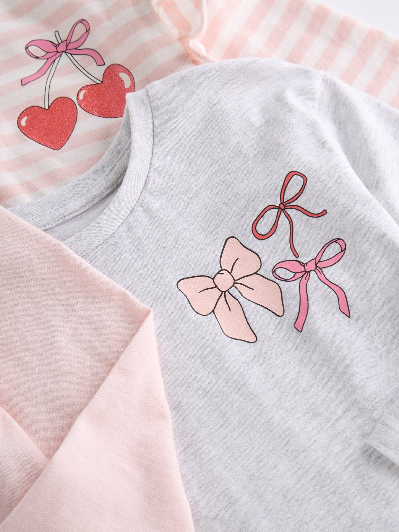 Image 5 of 5 of The Very Collection Girls 3 Pack Long Sleeve T-Shirts (9 months - 7 years) - Multi