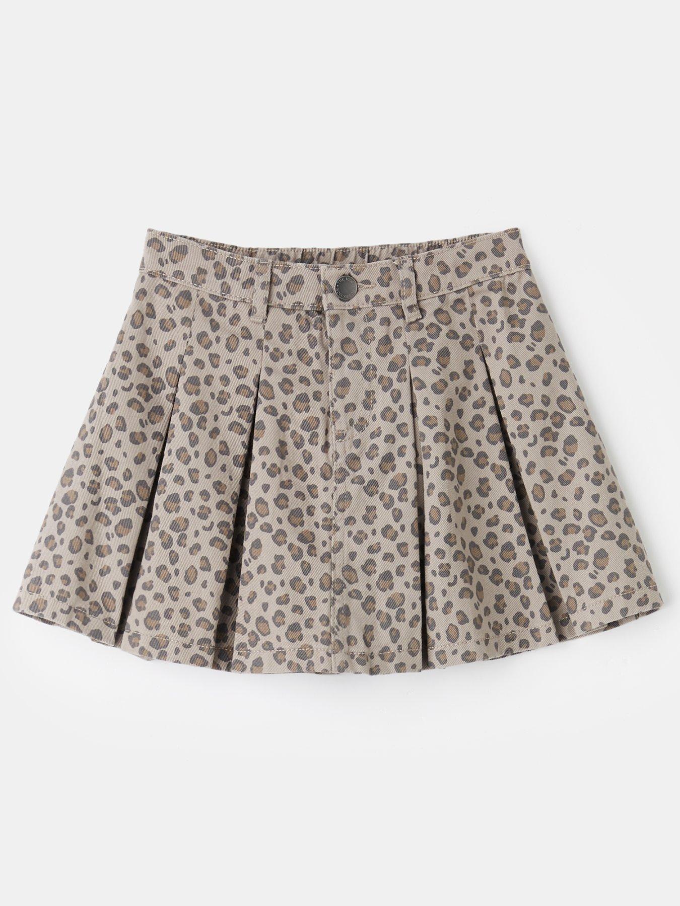 The Very Collection Girls Pleat Skirt - Animal Print