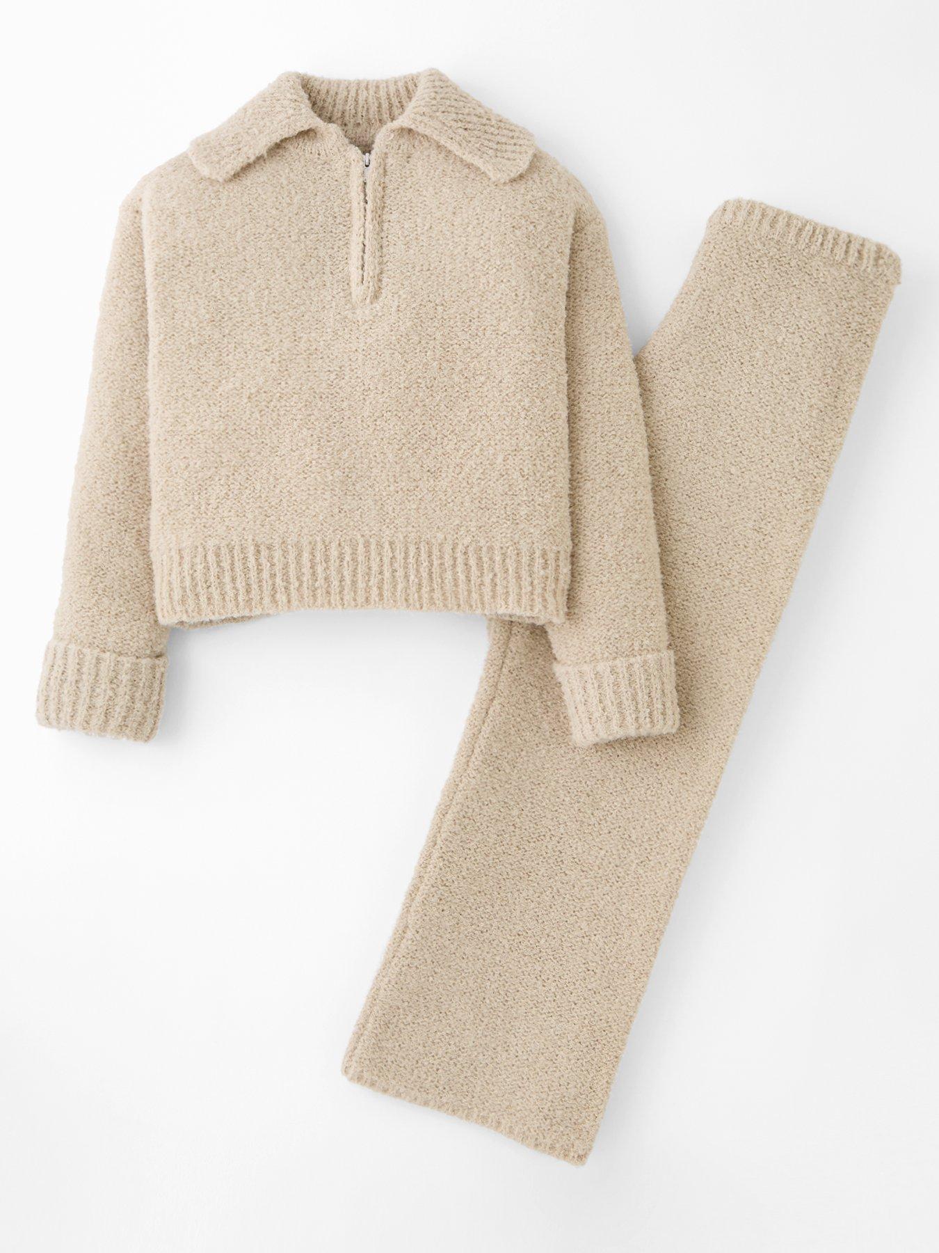 the-very-collection-girls-half-zip-knit-set-oatmeal
