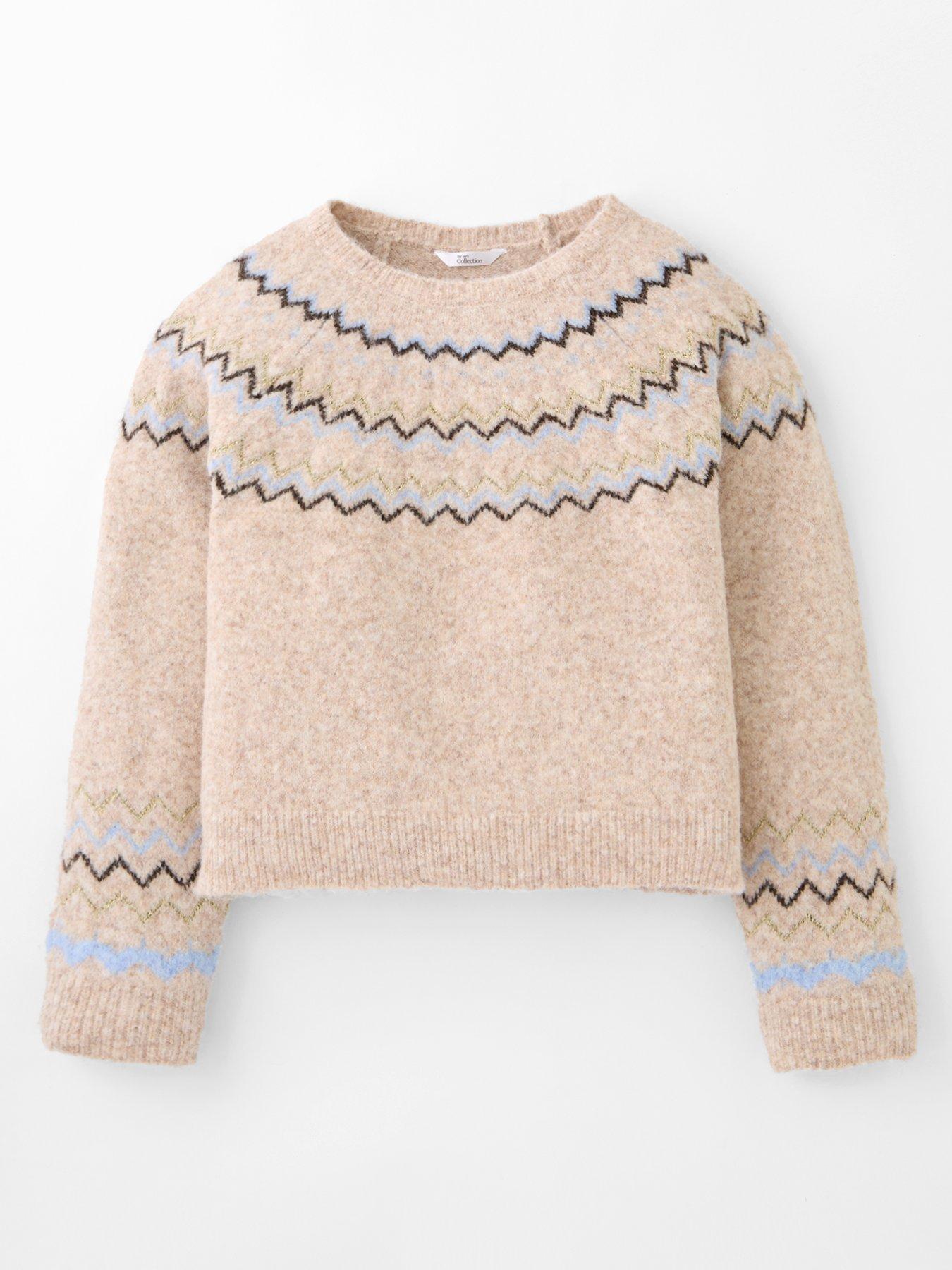 the-very-collection-girls-fairisle-knitted-jumper-creamfront