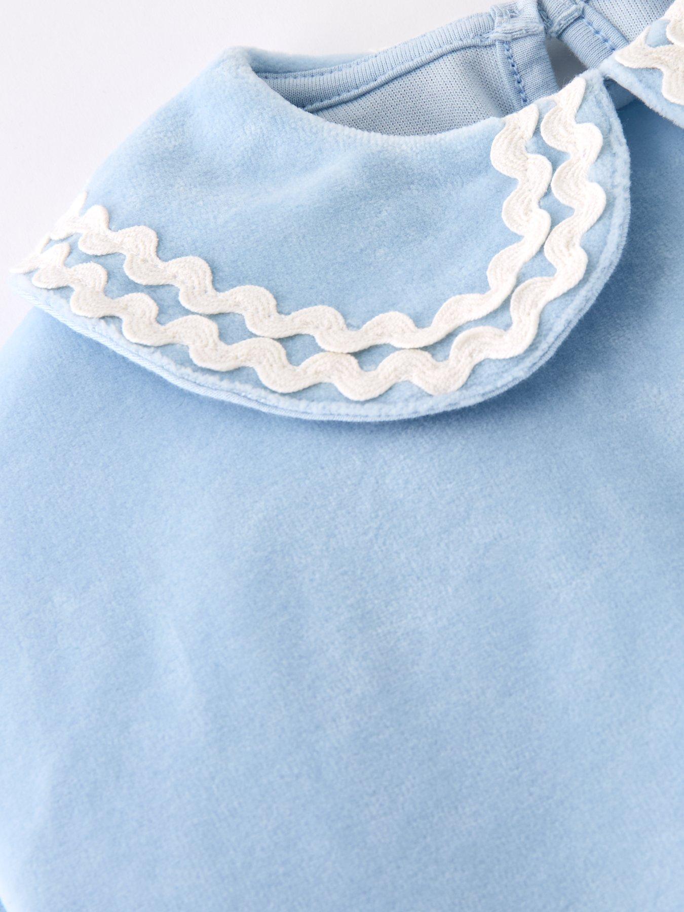 Image 5 of 5 of The Very Collection Girls Velour Tracksuit With Collar Detail - Blue