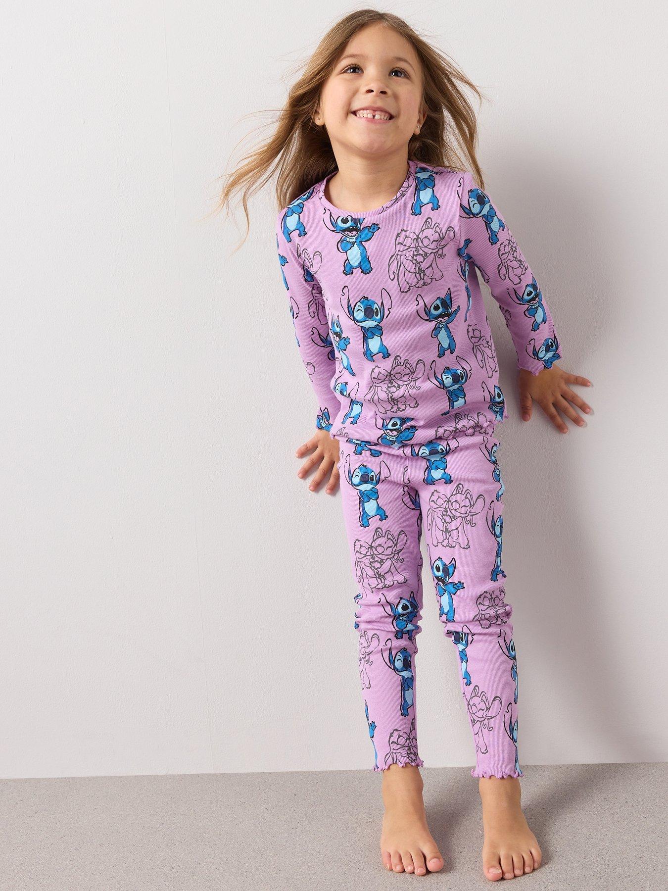 Disney Lilo & Stitch Stitch Rib All Over Print Pyjamas - Purple