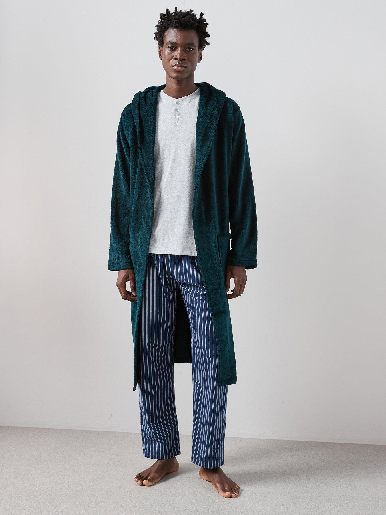 The Very Collection Supersoft Shawl Collar Dressing Gown - Teal Green