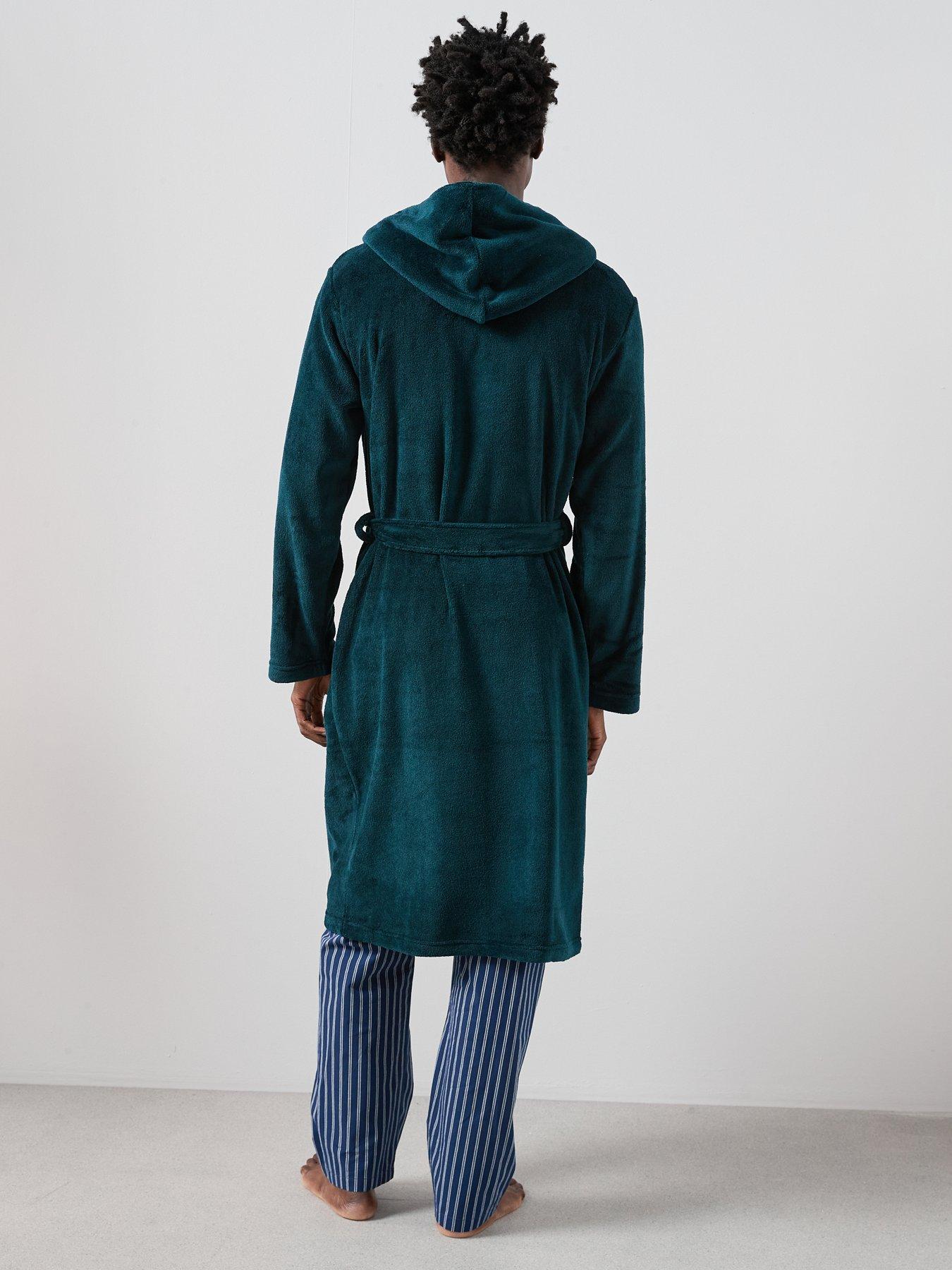 the-very-collection-supersoft-shawl-collar-dressing-gown-teal-greenstillFront