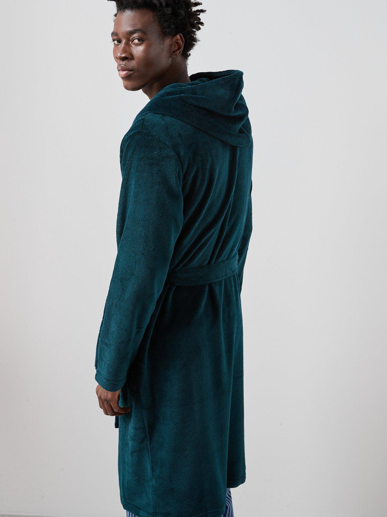 the-very-collection-supersoft-shawl-collar-dressing-gown-teal-greendetail