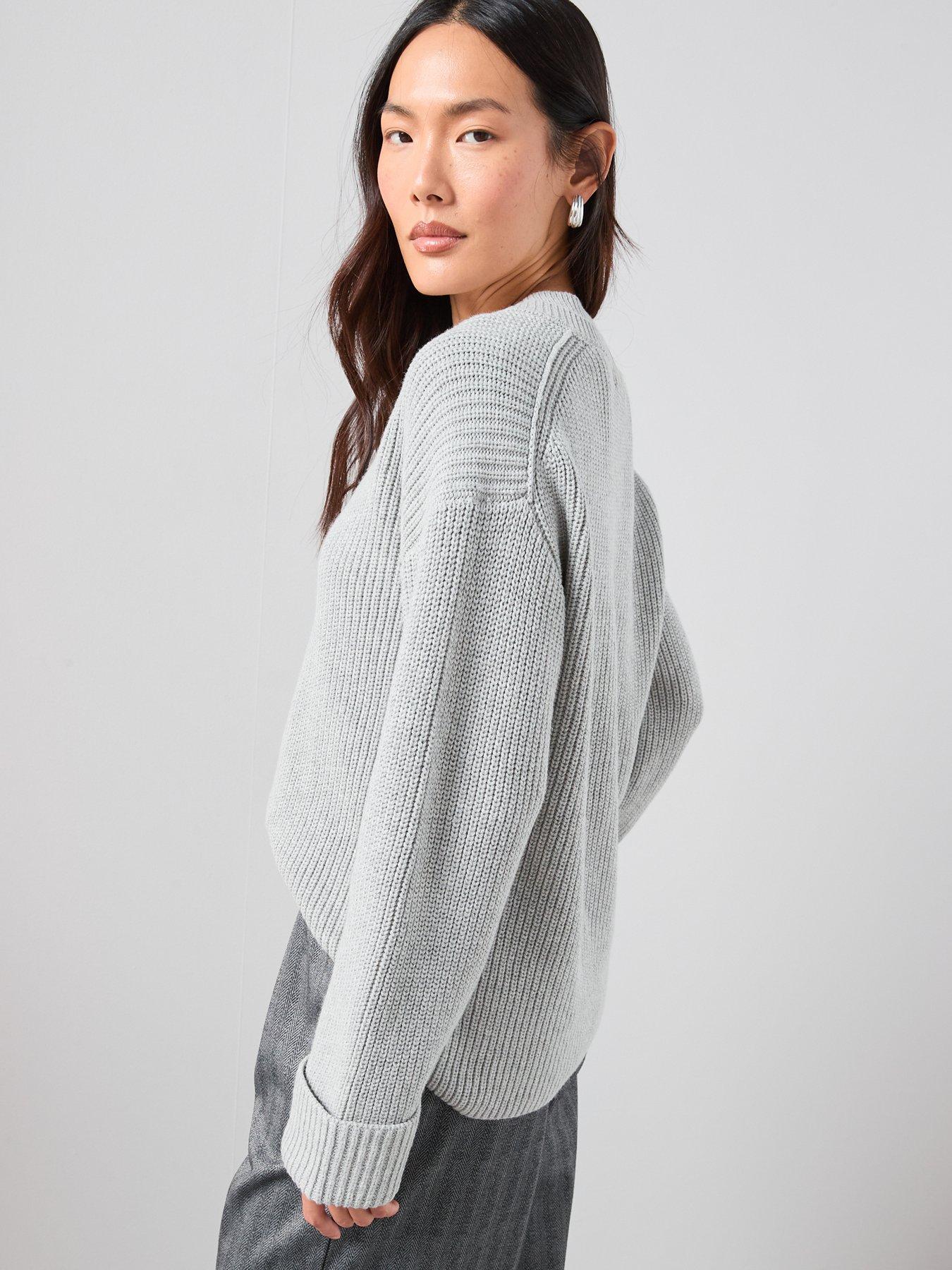 the-very-collection-double-placket-v-neck-knitted-jumper-greystillFront