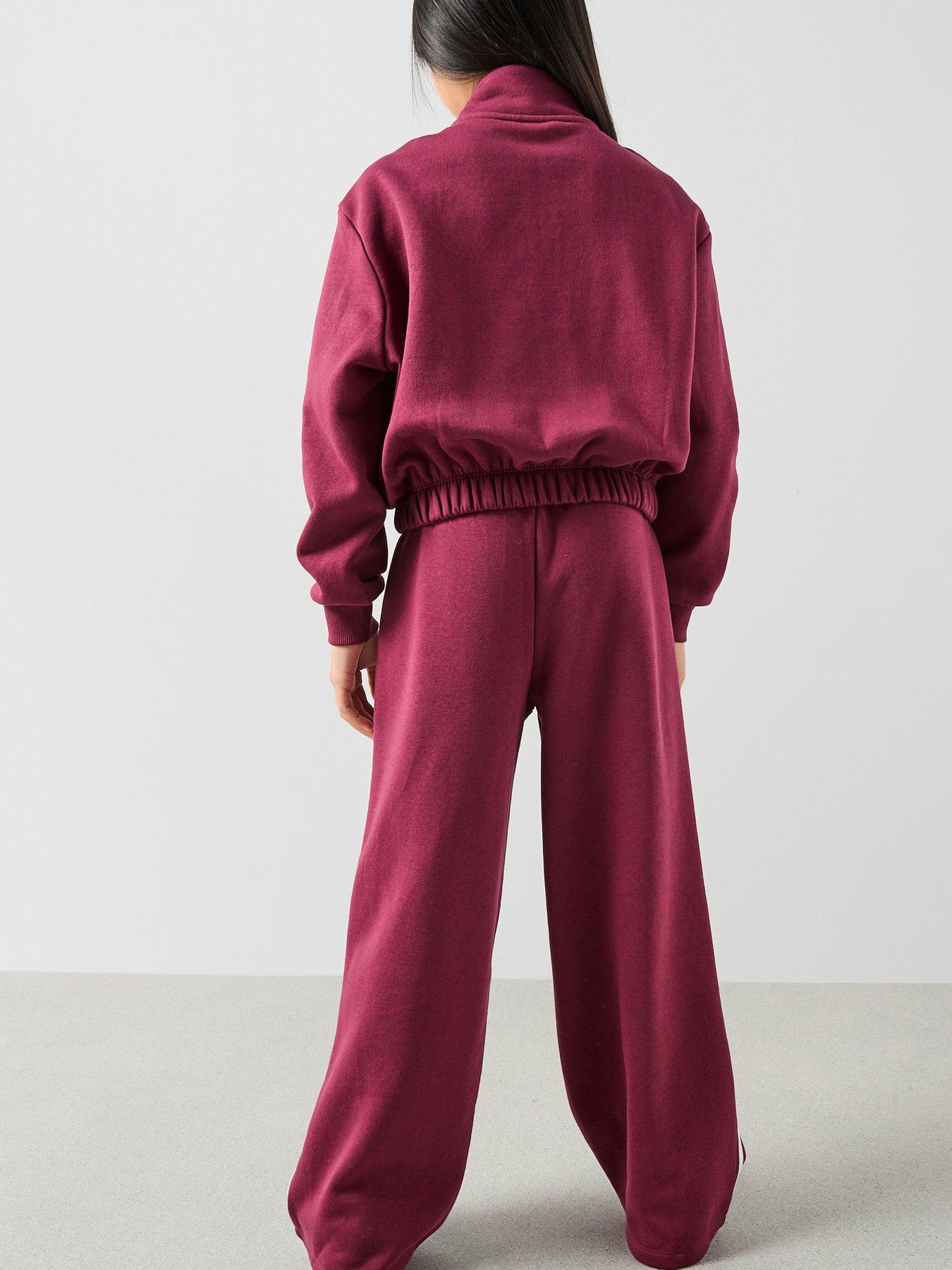 Image 2 of 6 of The Very Collection Girls Applique Number Jog Set - Burgundy/Pink