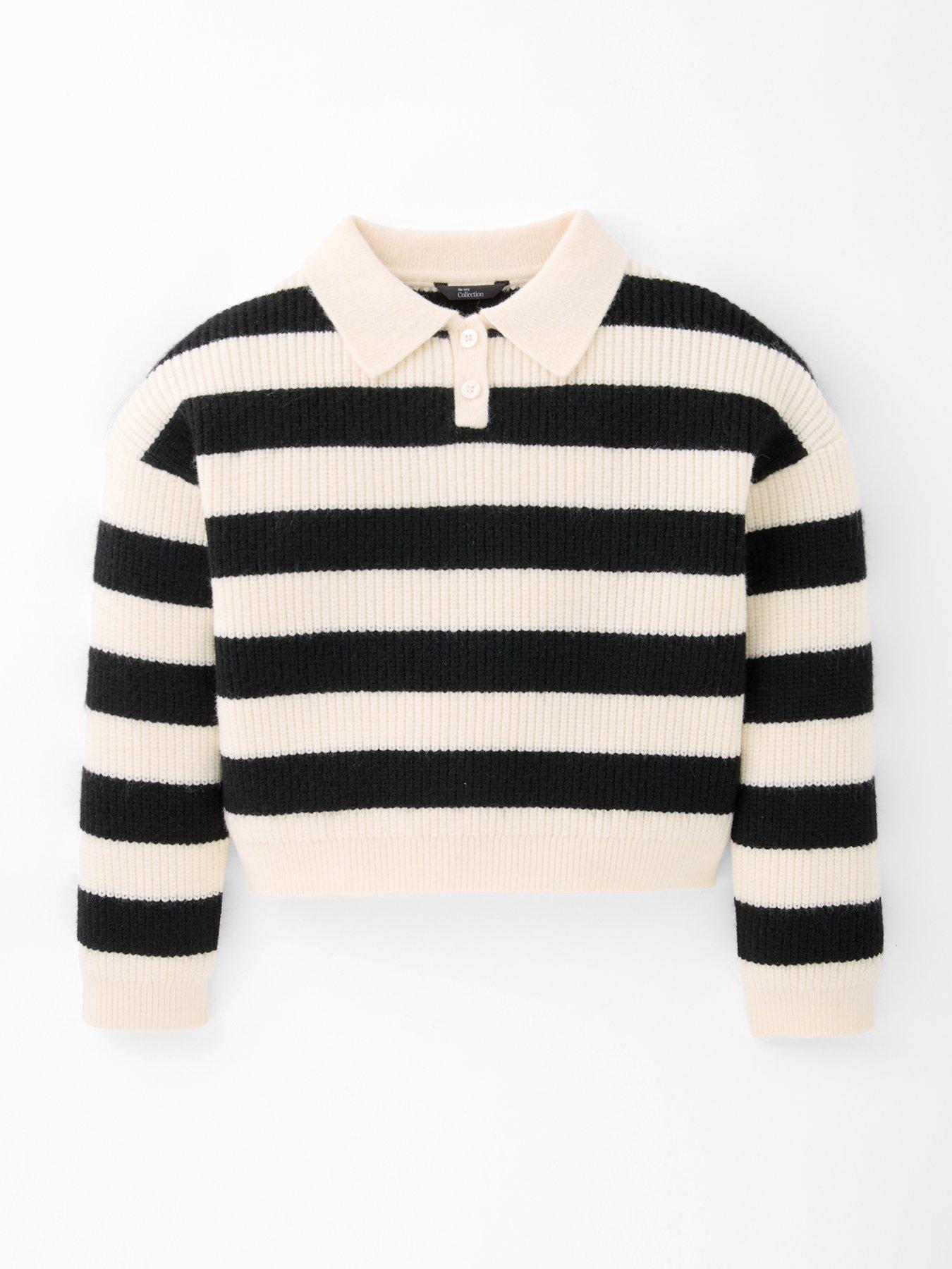 the-very-collection-girls-striped-knit-jumper-whitefront