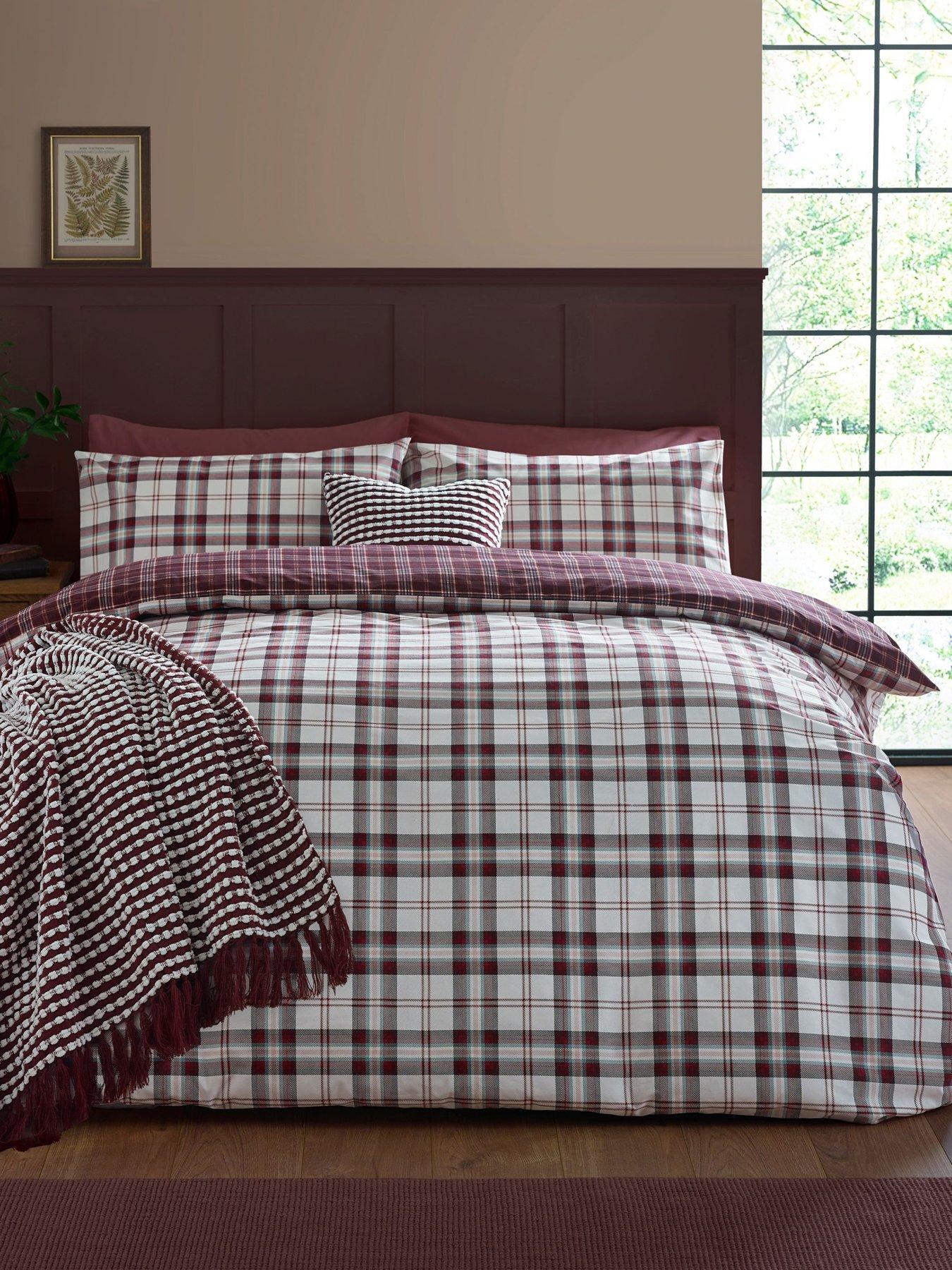 Catherine Lansfield Kelso Check Duvet Set- King