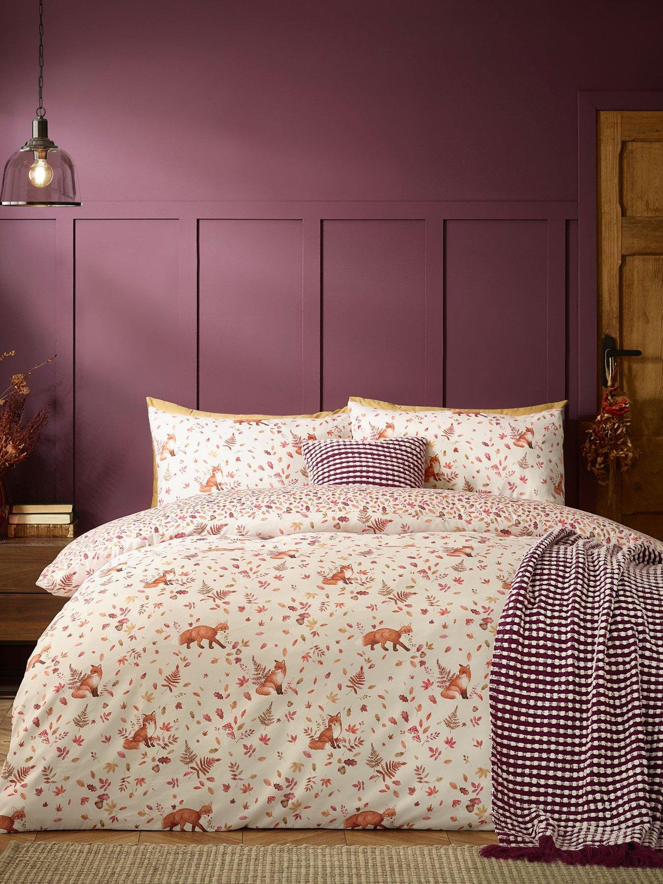 catherine-lansfield-woodland-fox-so-soft-reversible-duvet-cover-set-natural