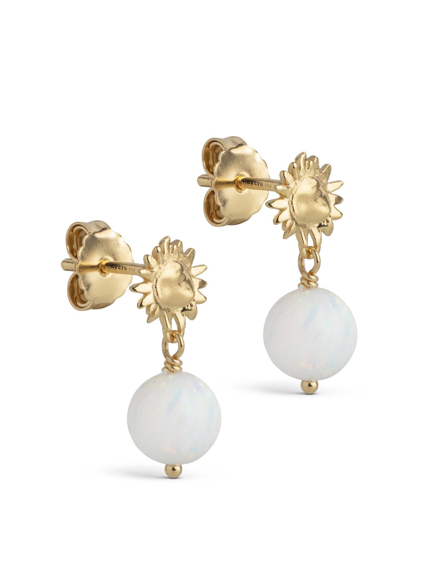 Image 1 of 4 of ENAMEL Copenhagen Daystar Globe Earrings 18ct Gold Plated 925 Sterling Silver