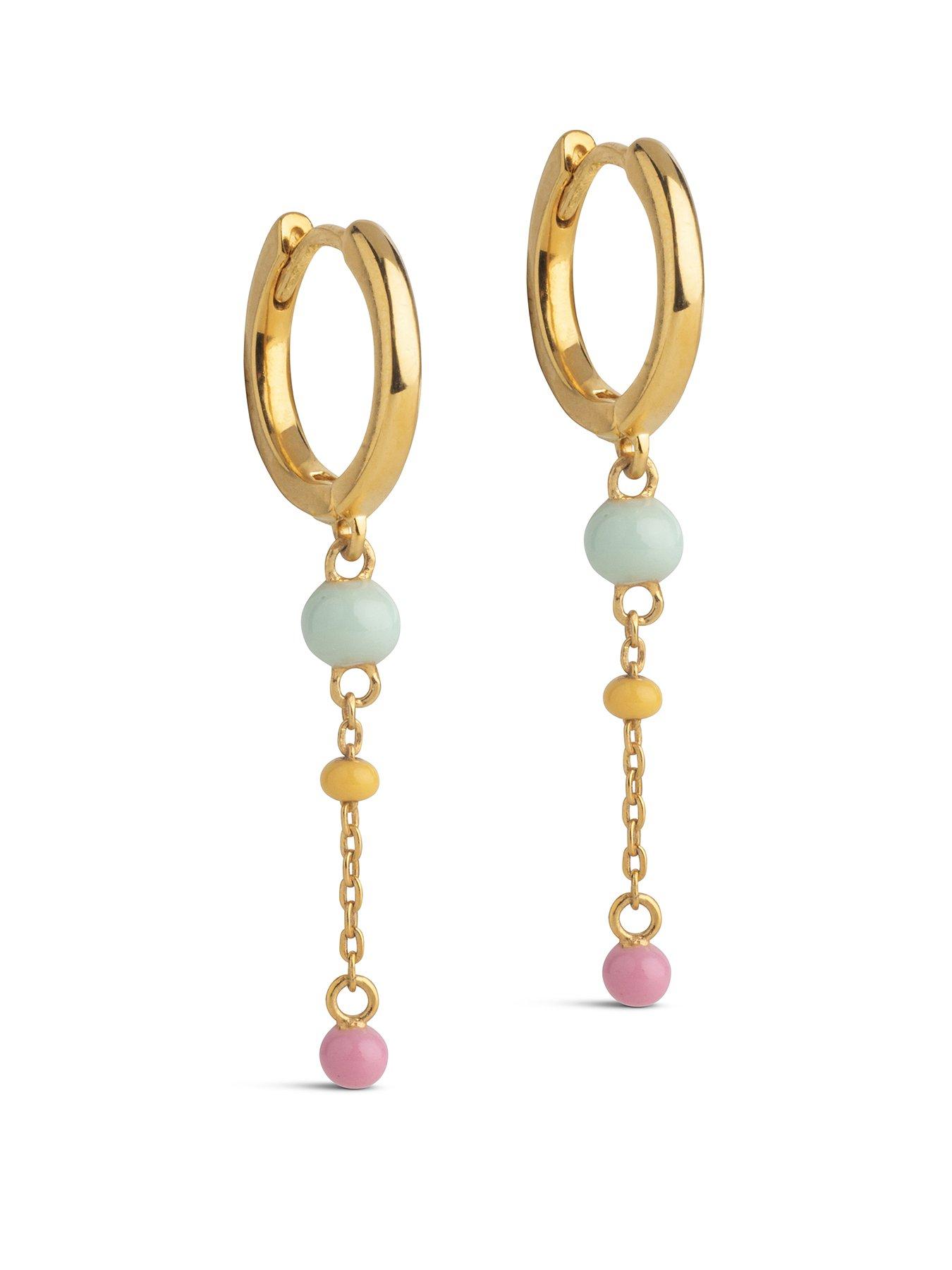 undefined Lola Bold Hoops 18ct Gold Plated 925 Sterling Silver - Rainbow