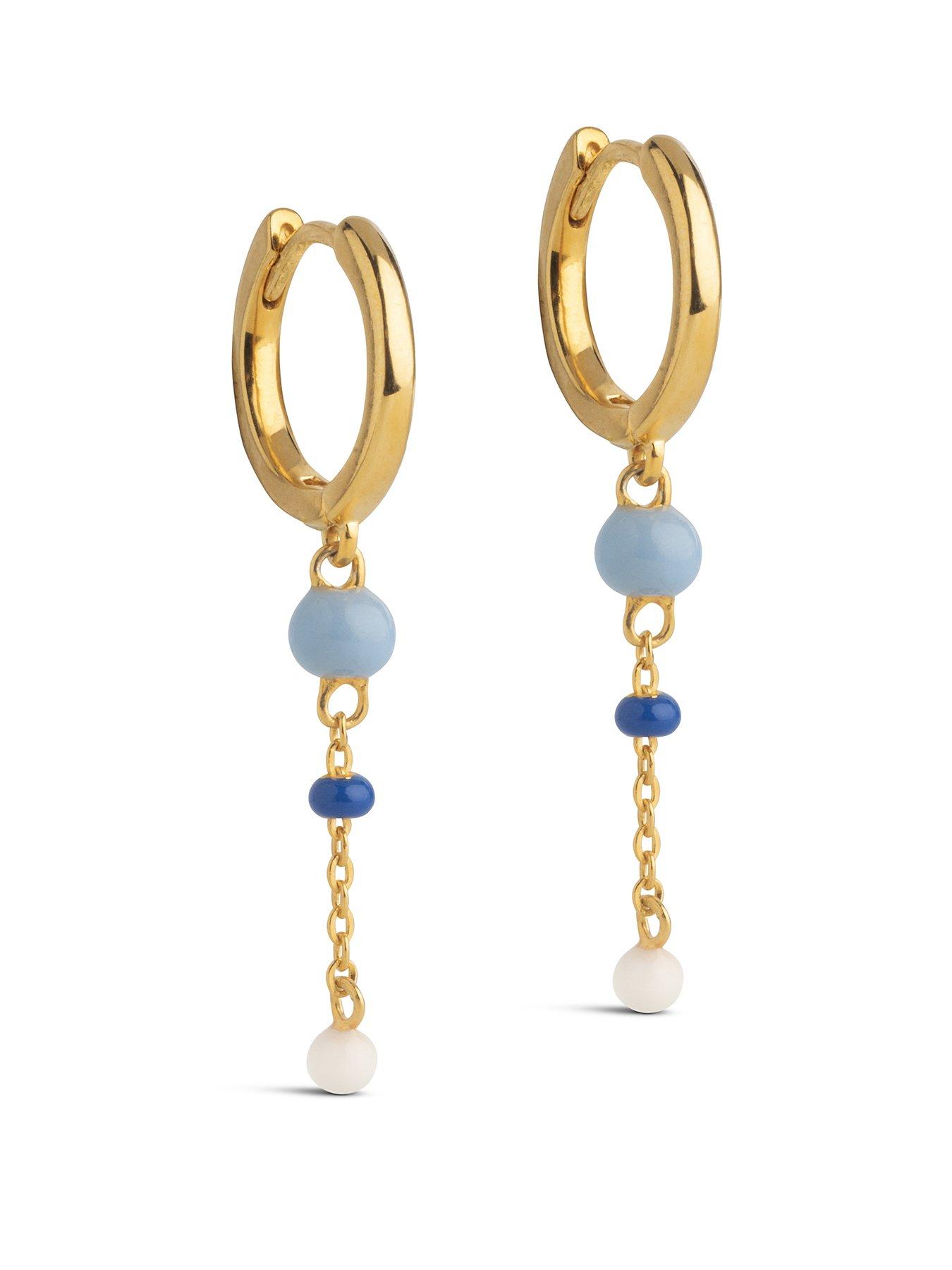 ENAMEL Copenhagen Lola Bold Hoops 18ct Gold Plated 925 Sterling Silver - Marine