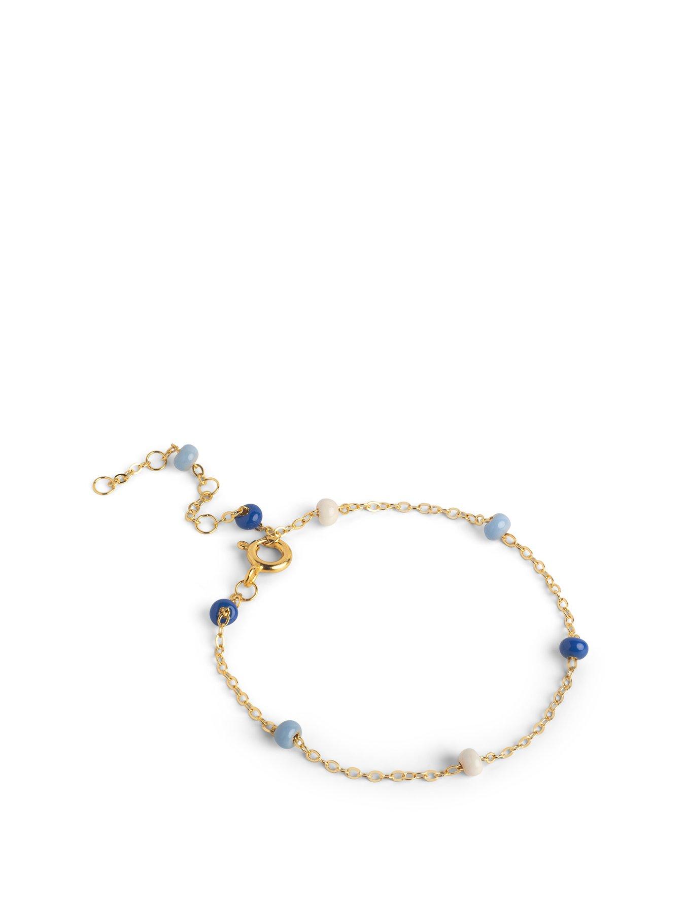 ENAMEL Copenhagen Lola Bold Bracelet 18ct Gold Plated 925 Sterling Silver - Marine