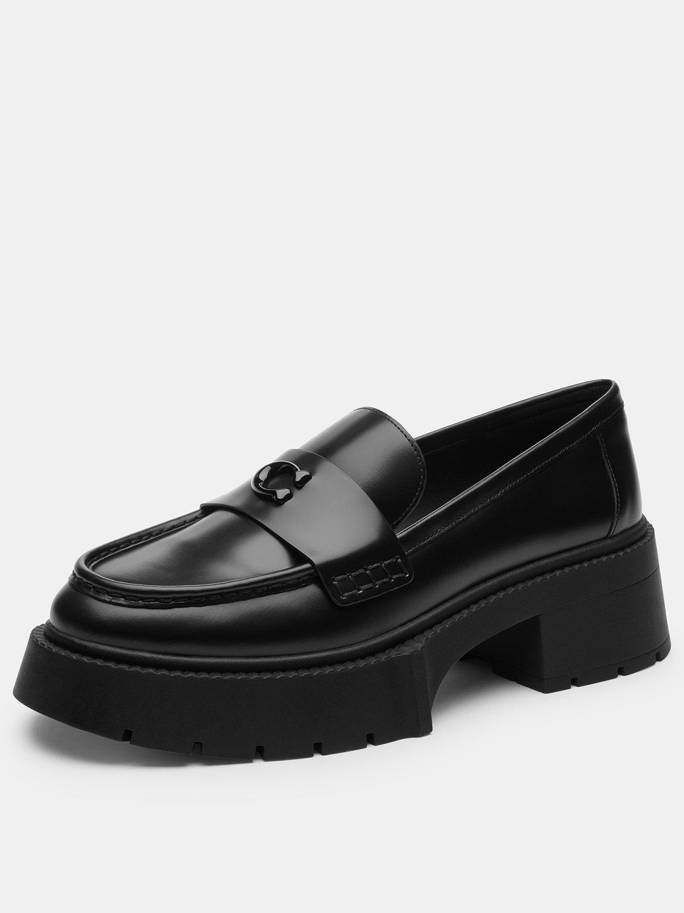 Image 3 of 4 of COACH Leah Platform Leather Loafer - Black