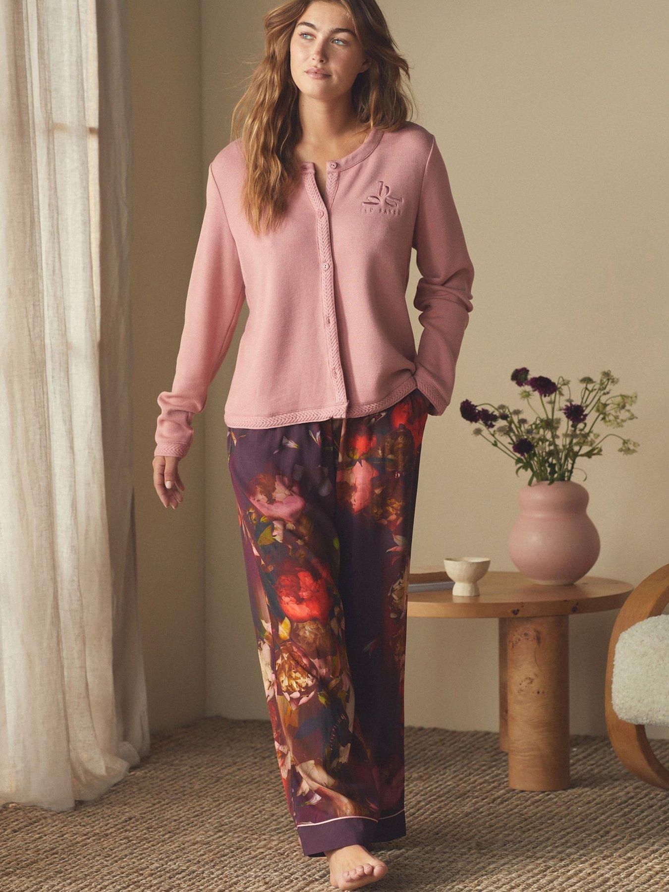 b-by-ted-baker-floral-cardi-and-trouser-lounge-set-purple