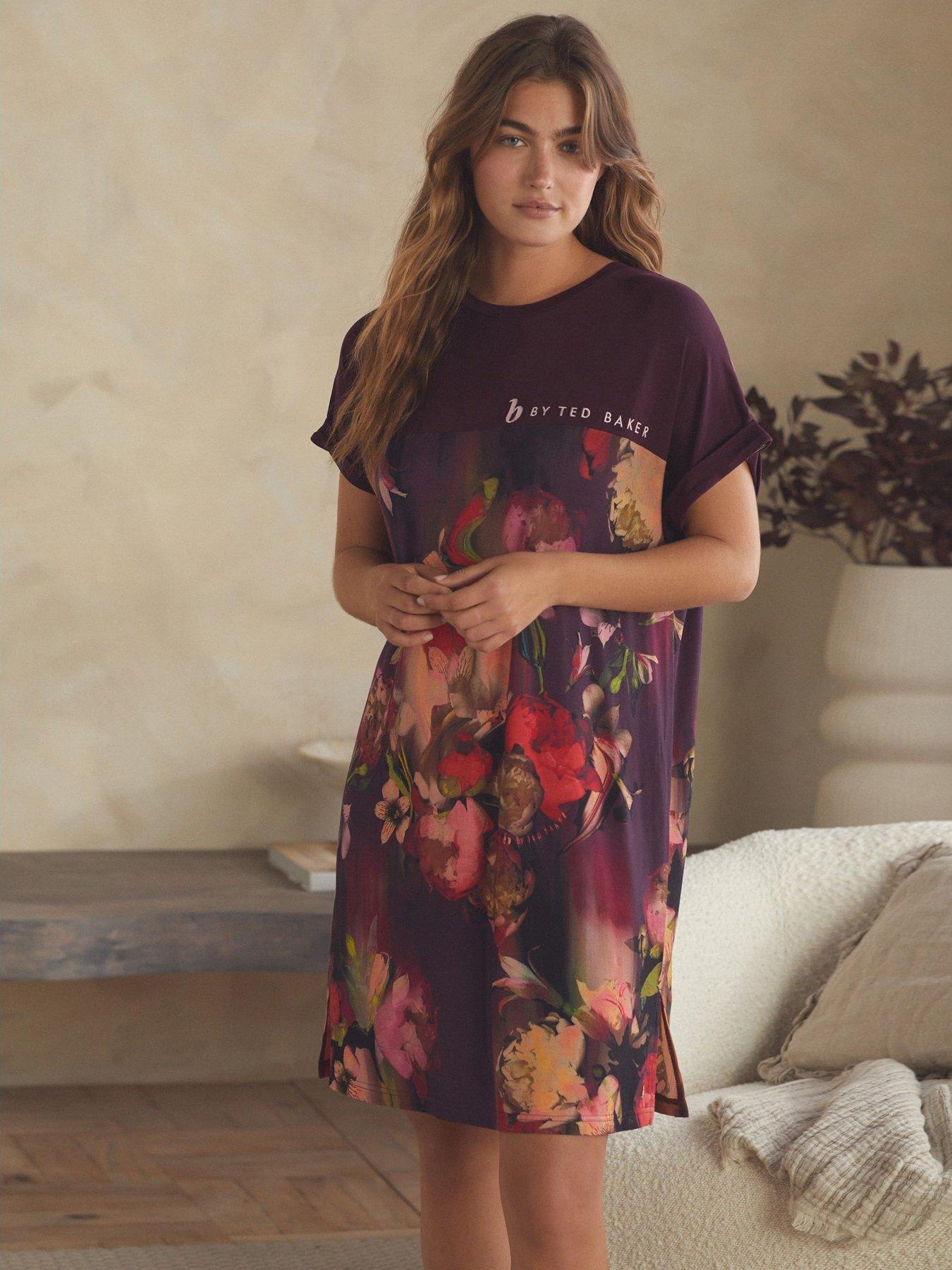 B By Ted Baker Floral Satin Slip - Purple