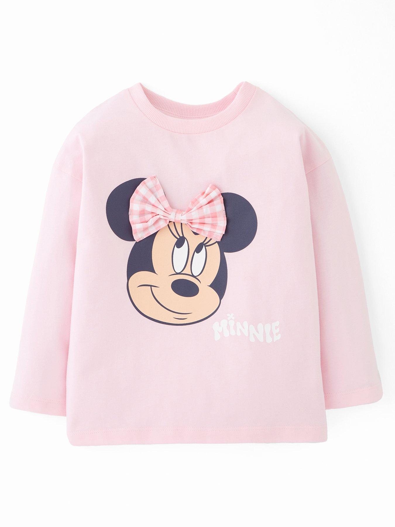 Minnie Mouse Minnie Mouse 3d Gingham Bow Long Sleeve Tee