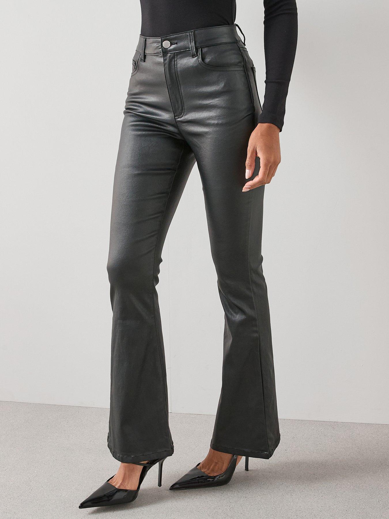 the-very-collection-coated-denim-soft-flare-jeans-black