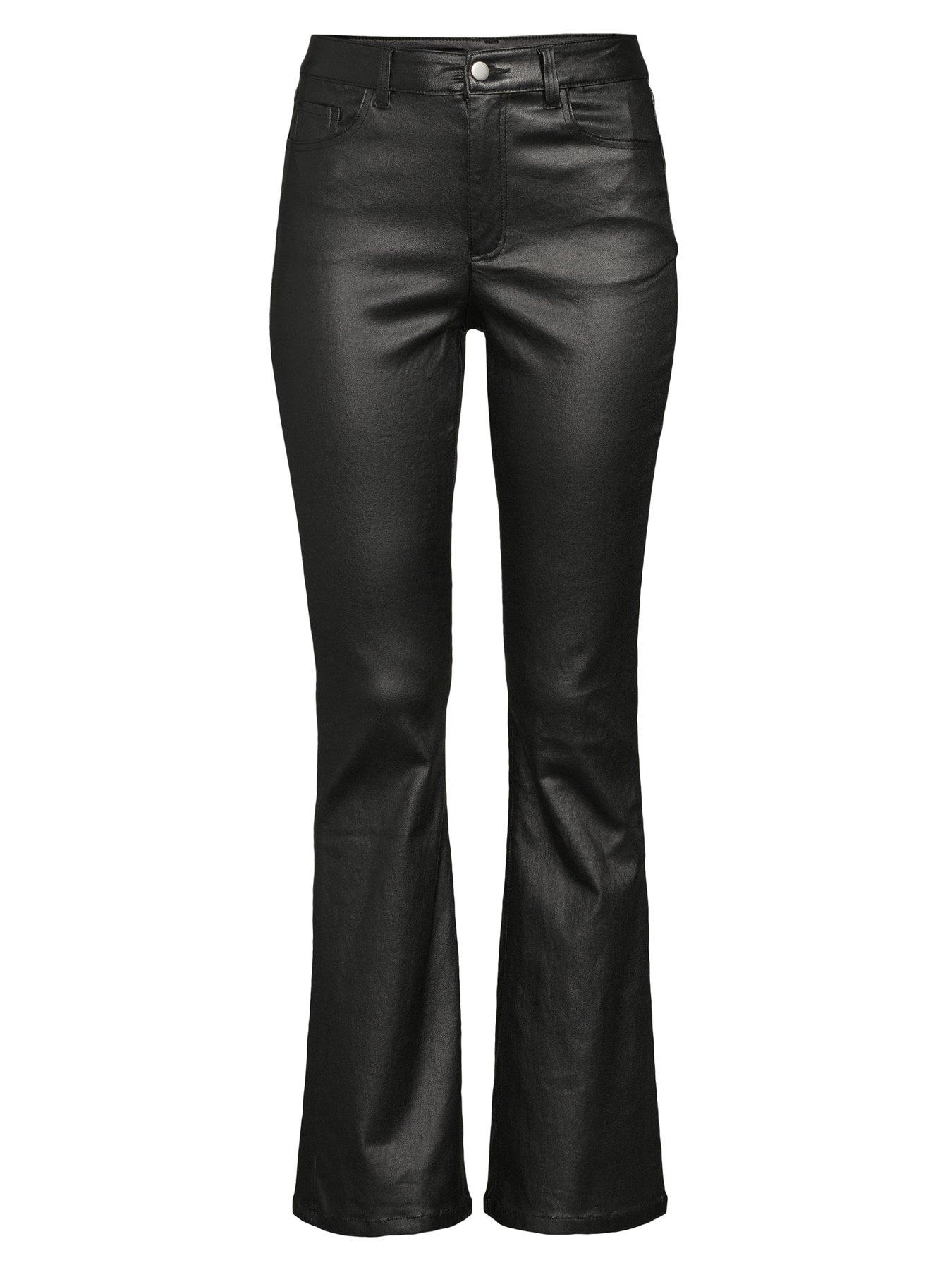 Image 7 of 7 of The Very Collection Coated Denim Soft Flare Jeans - Black