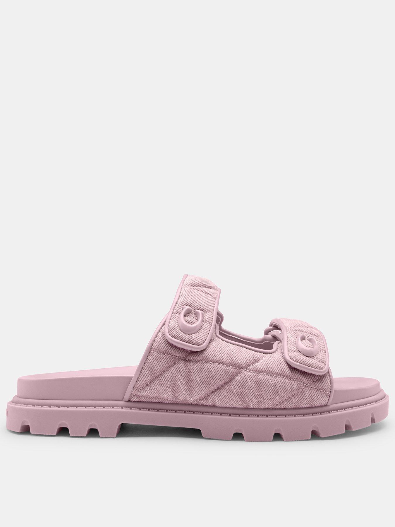 COACH Sculpted C Quilted Washed Denim Double Band Sandal - Pink