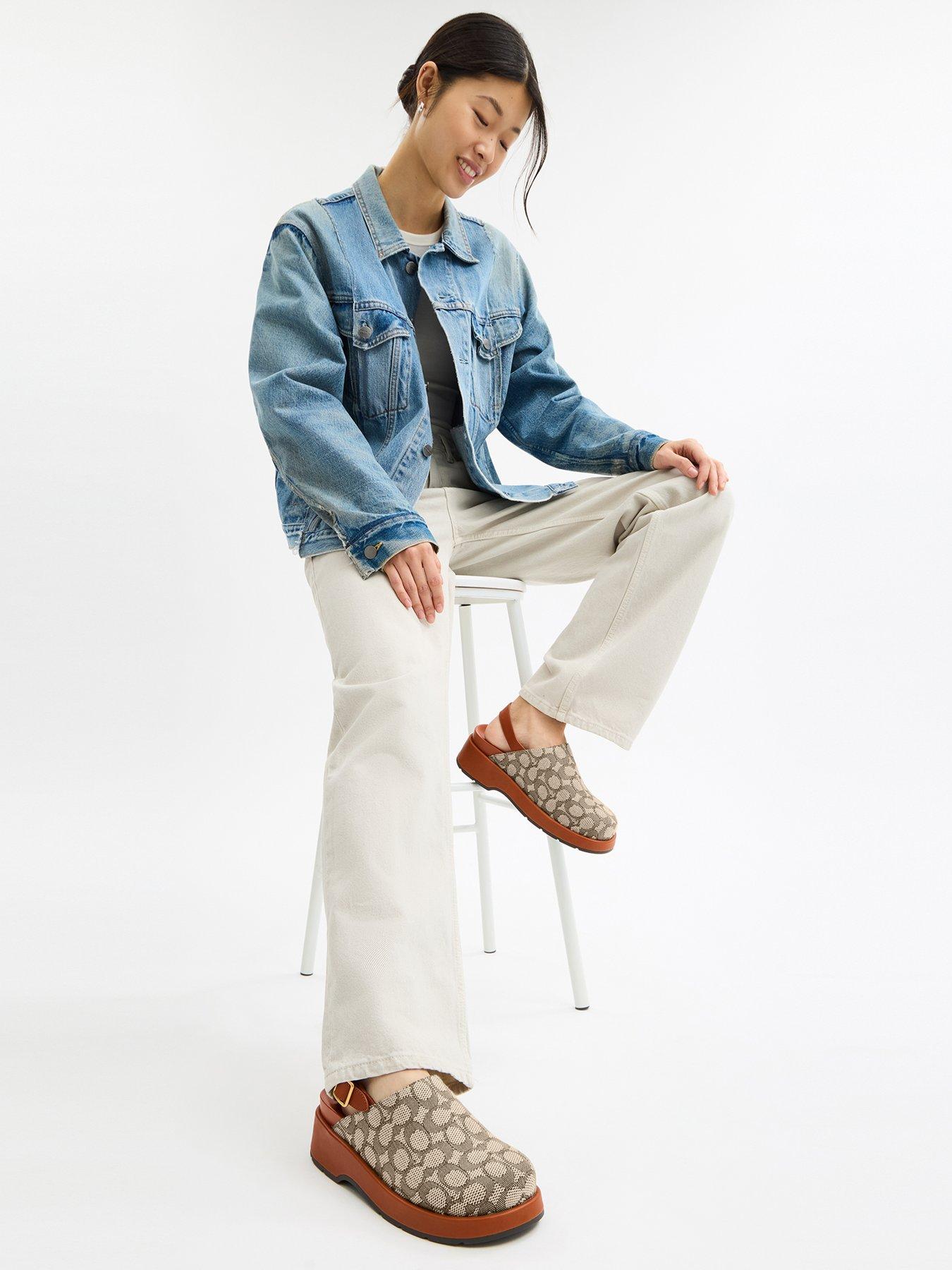 Image 1 of 5 of COACH Sculpted C Signature Textile Jacquard Platform Clog - Brown