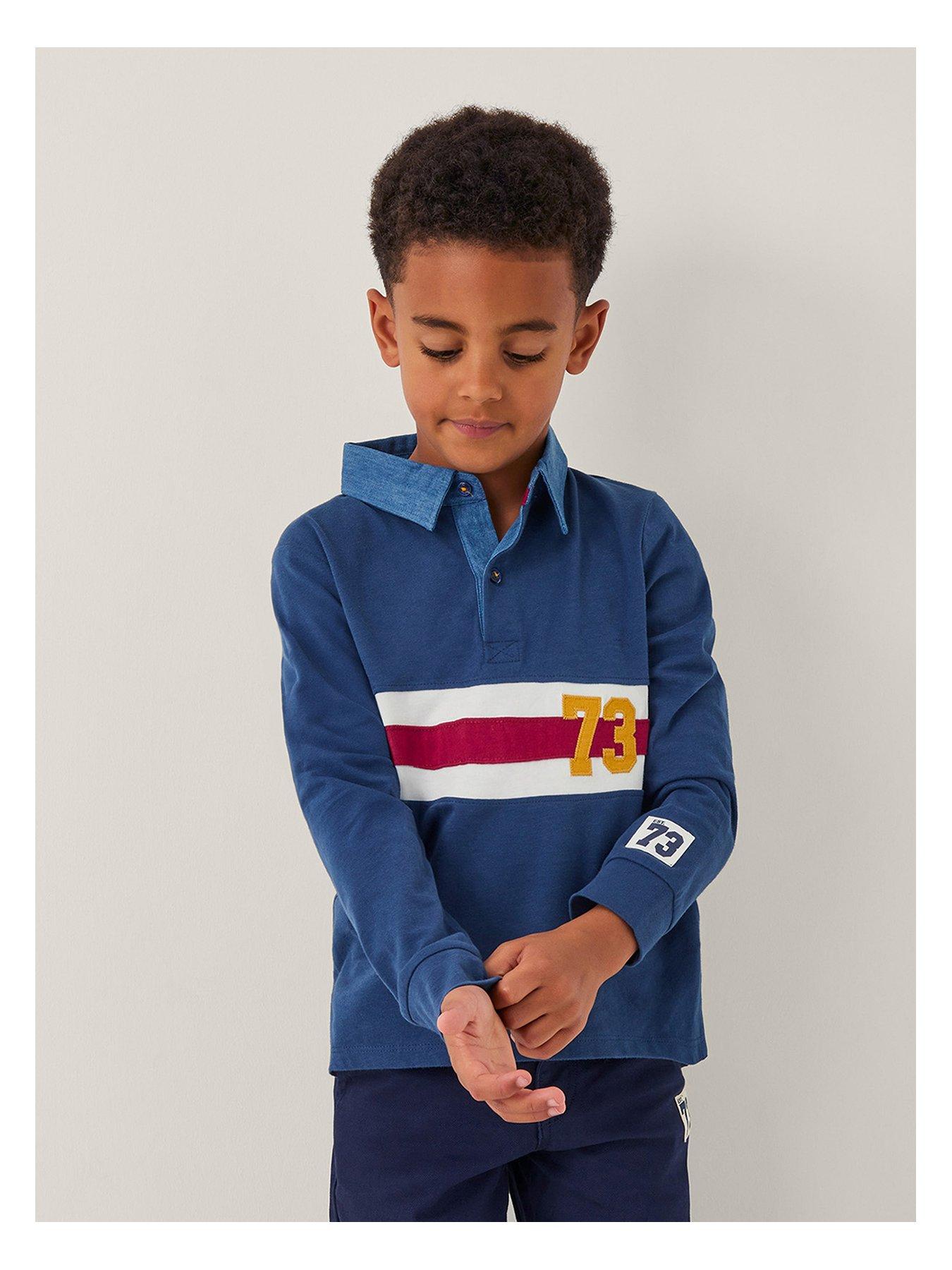 Monsoon Boys Long Sleeve Polo Top - Navy
