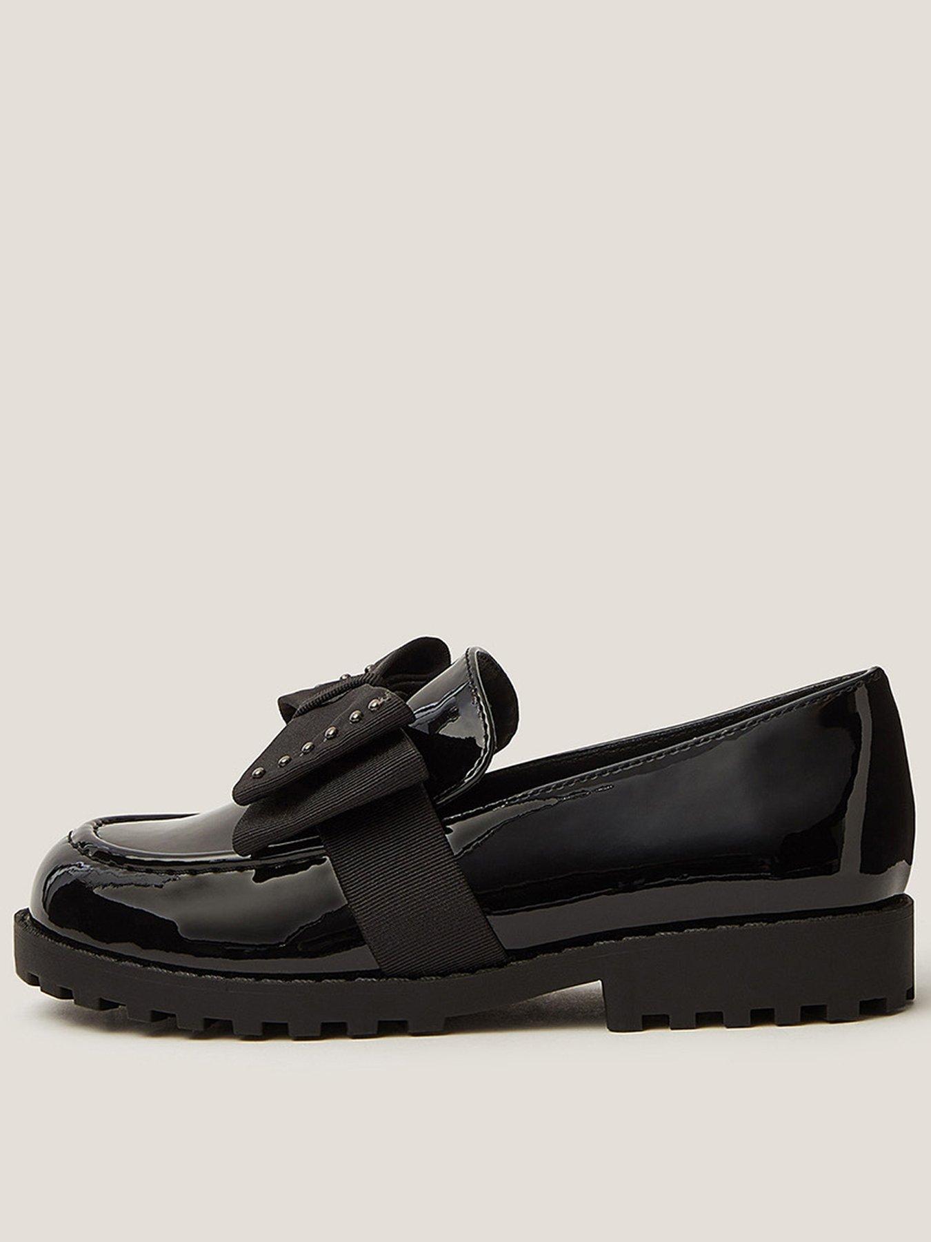 Monsoon Girls Bow Loafers - Black
