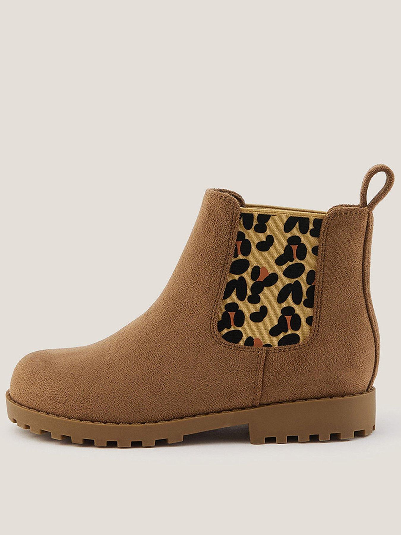 Monsoon Girls Leopard Boots - Brown