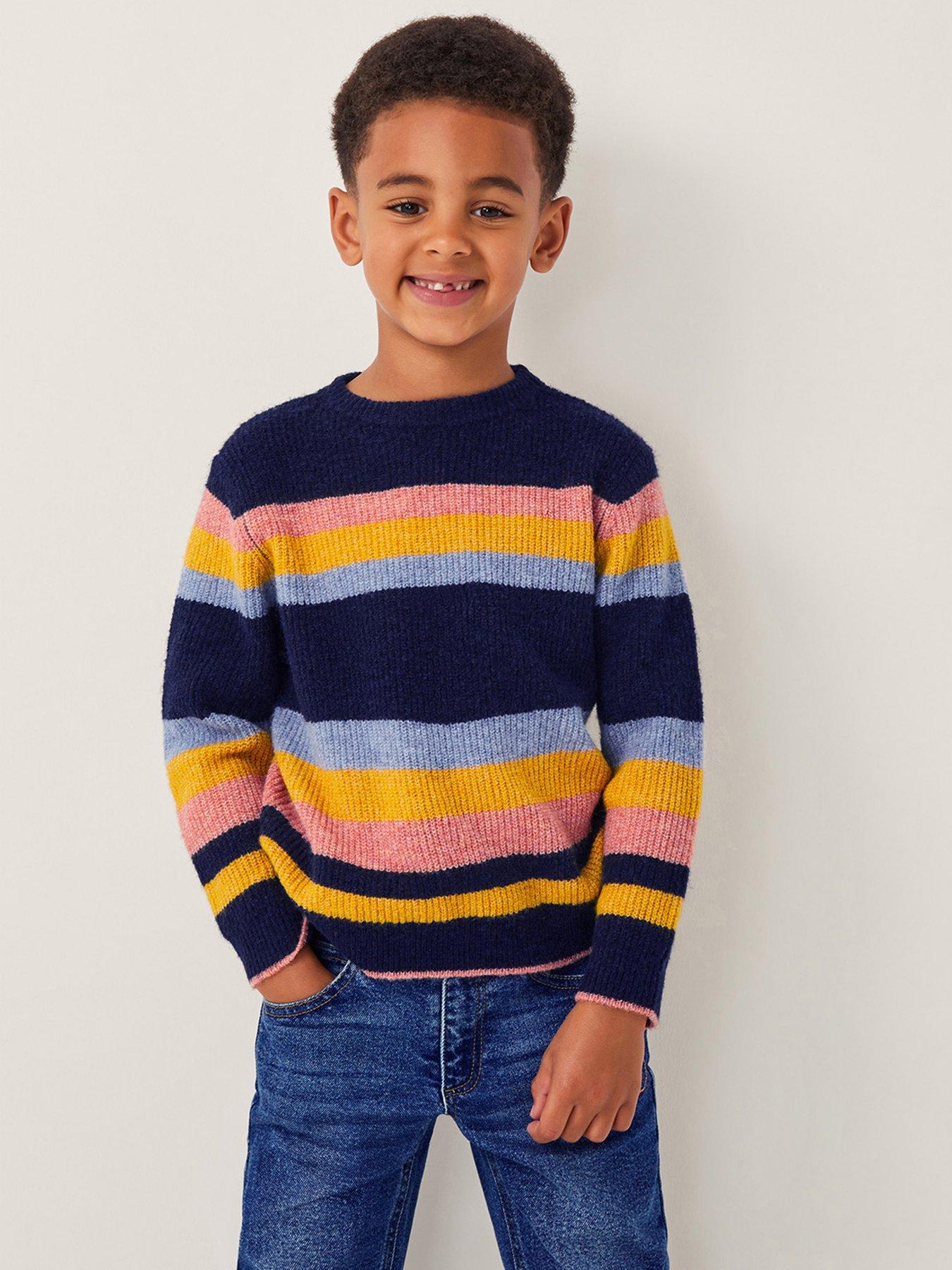 Image 1 of 4 of Monsoon Boys Colour Block Jumper - Orange
