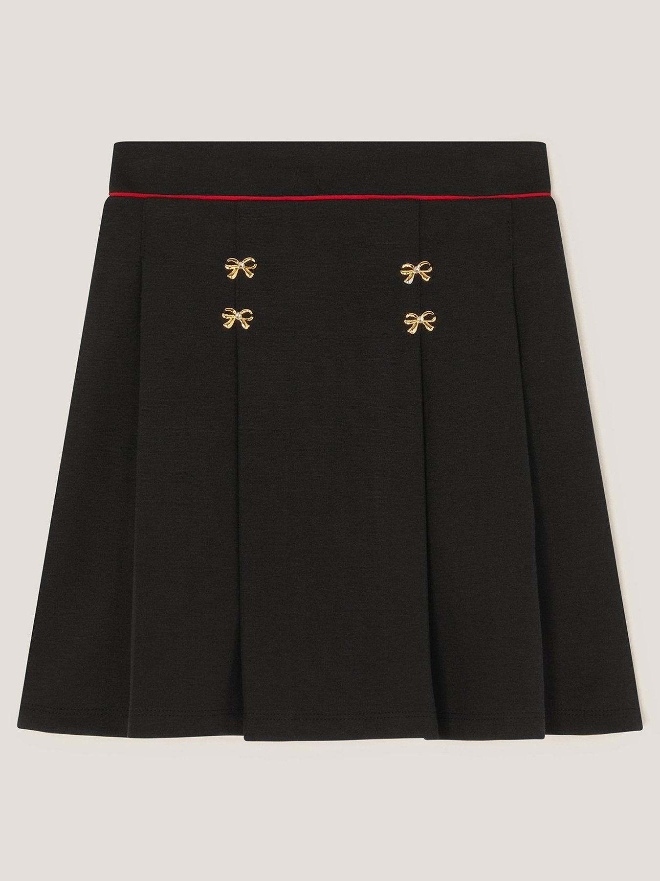 Monsoon Girls Bow Pleat Pointe Skirt - Black