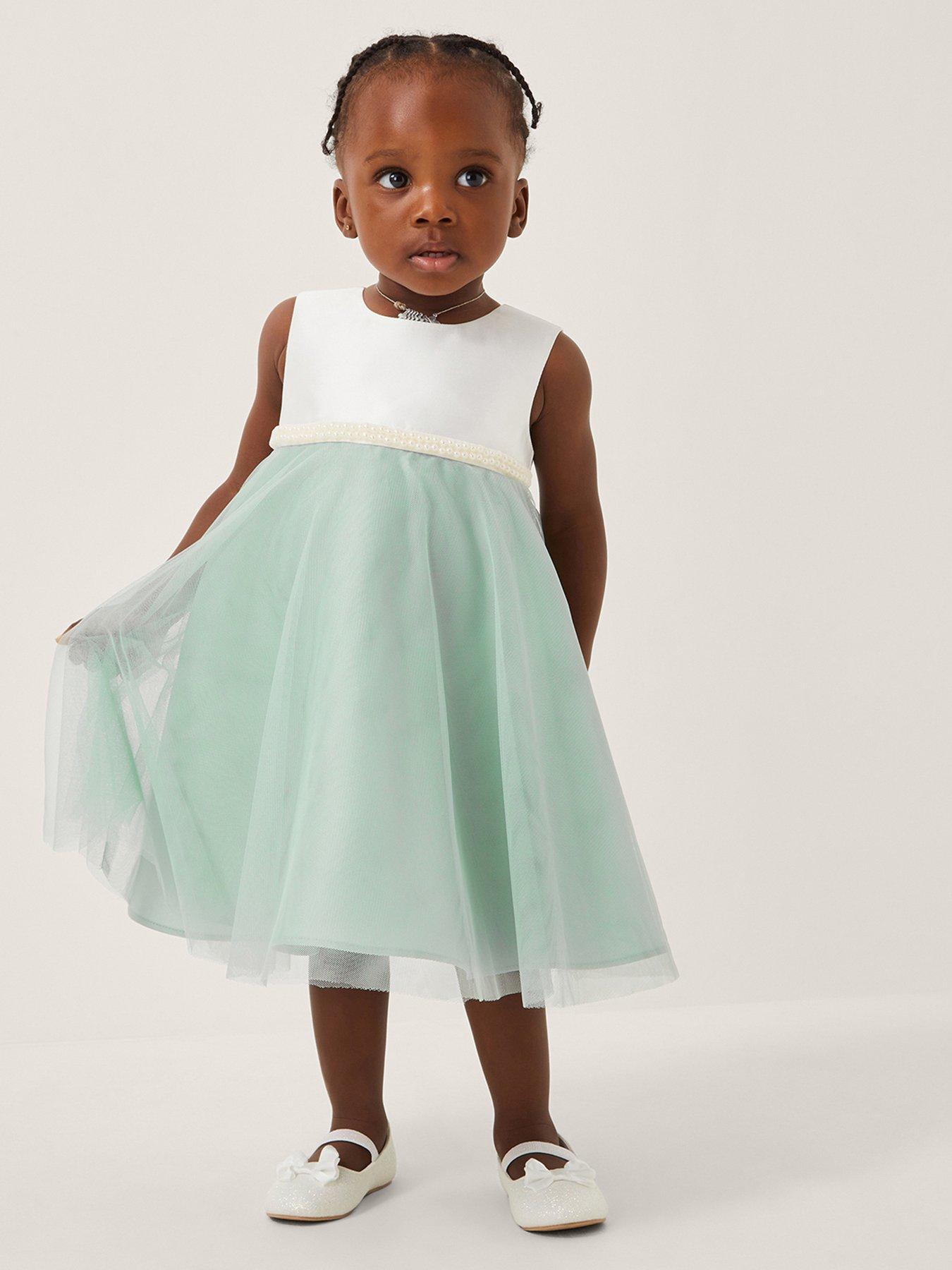 Monsoon Baby Girls Duchess Swing Dress - Light Green