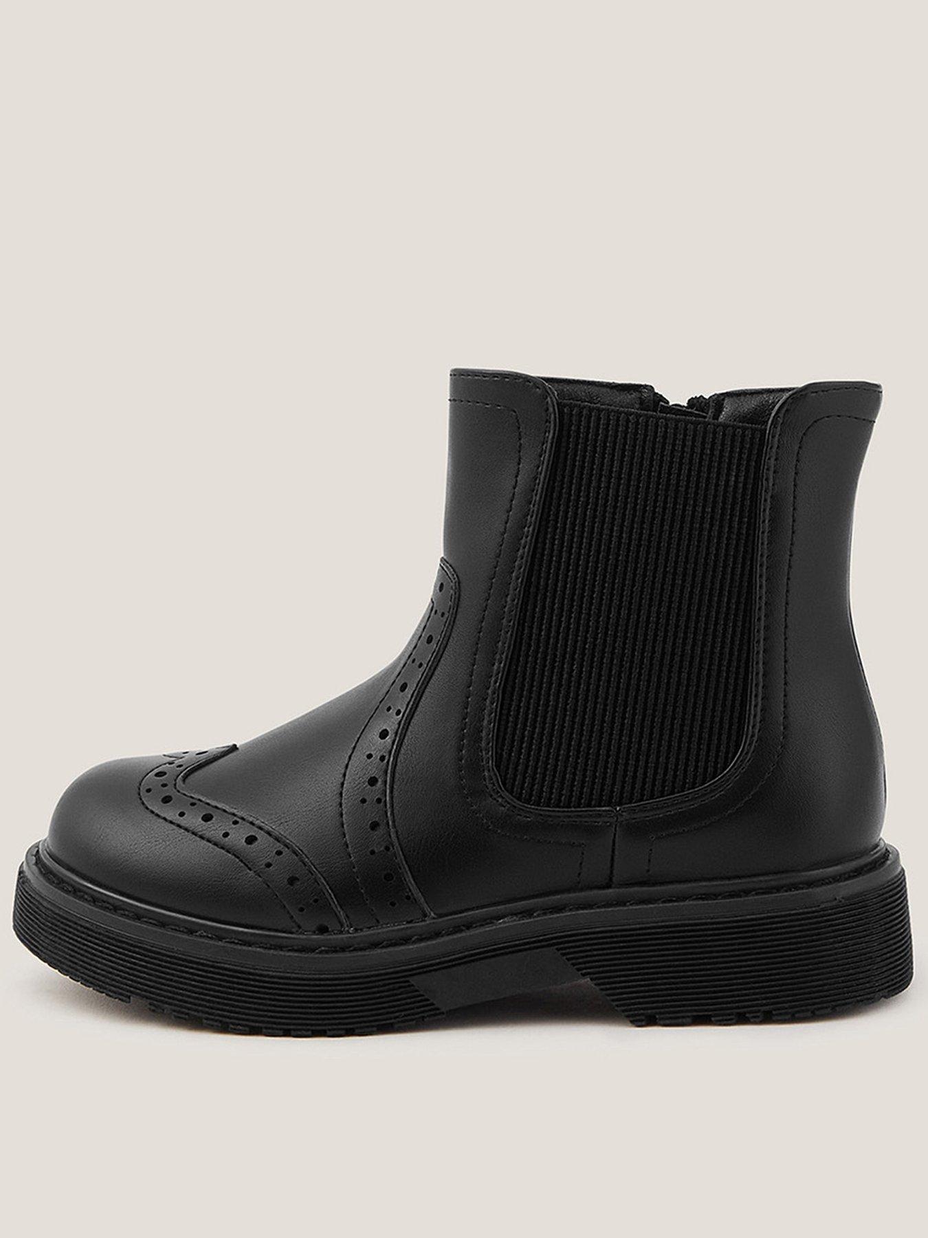 Monsoon Girls Brogue Chelsea Boot - Black