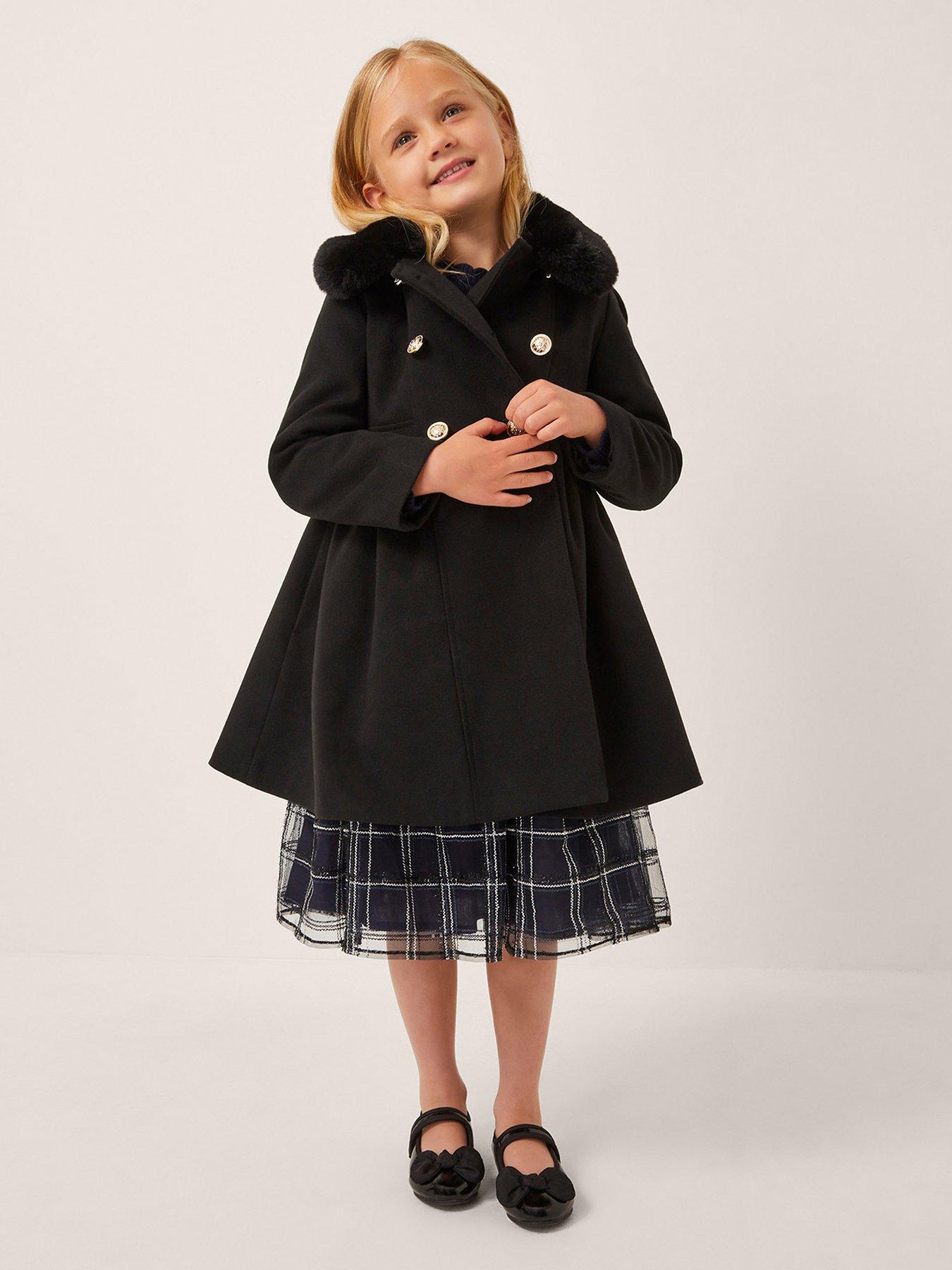 Monsoon Girls Coat - Black