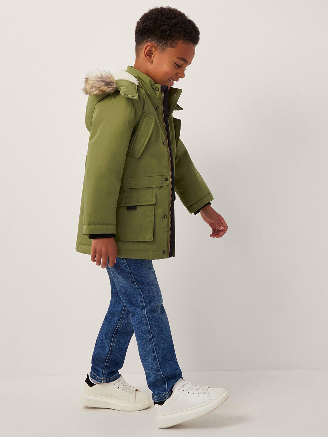 Monsoon Boys Hooded Parka - Green