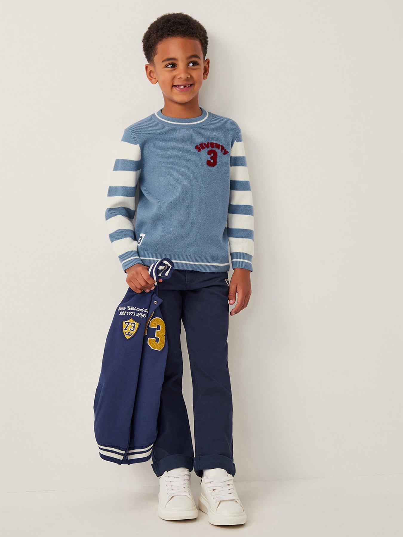 Image 1 of 4 of Monsoon Boys Crew Neck 73 Jumper - Blue