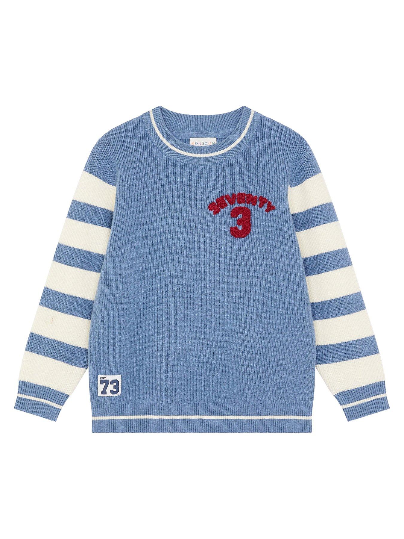 Image 2 of 4 of Monsoon Boys Crew Neck 73 Jumper - Blue