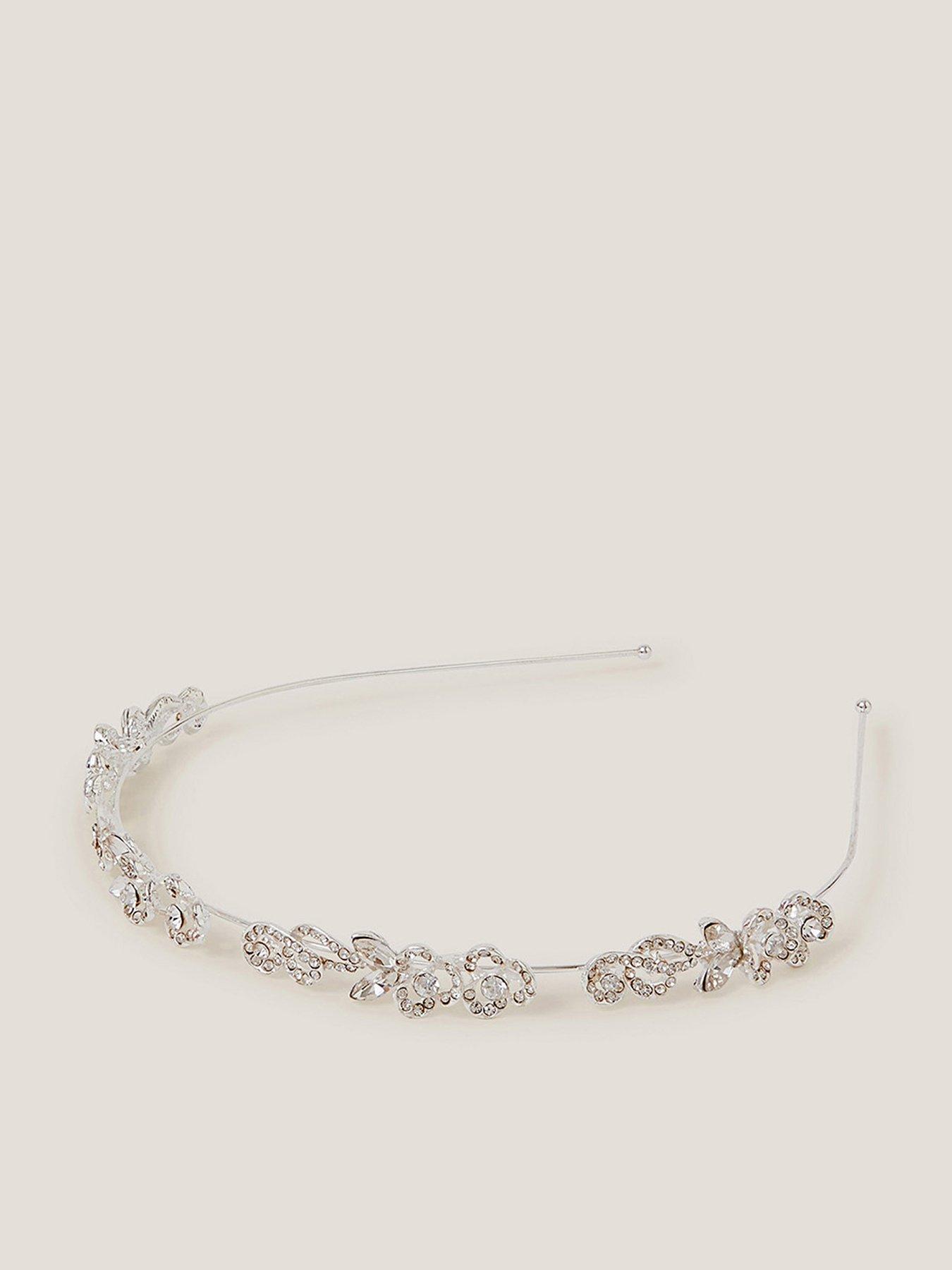 Image 1 of 2 of Monsoon Girls Flower Trellis Aliceband - Silver