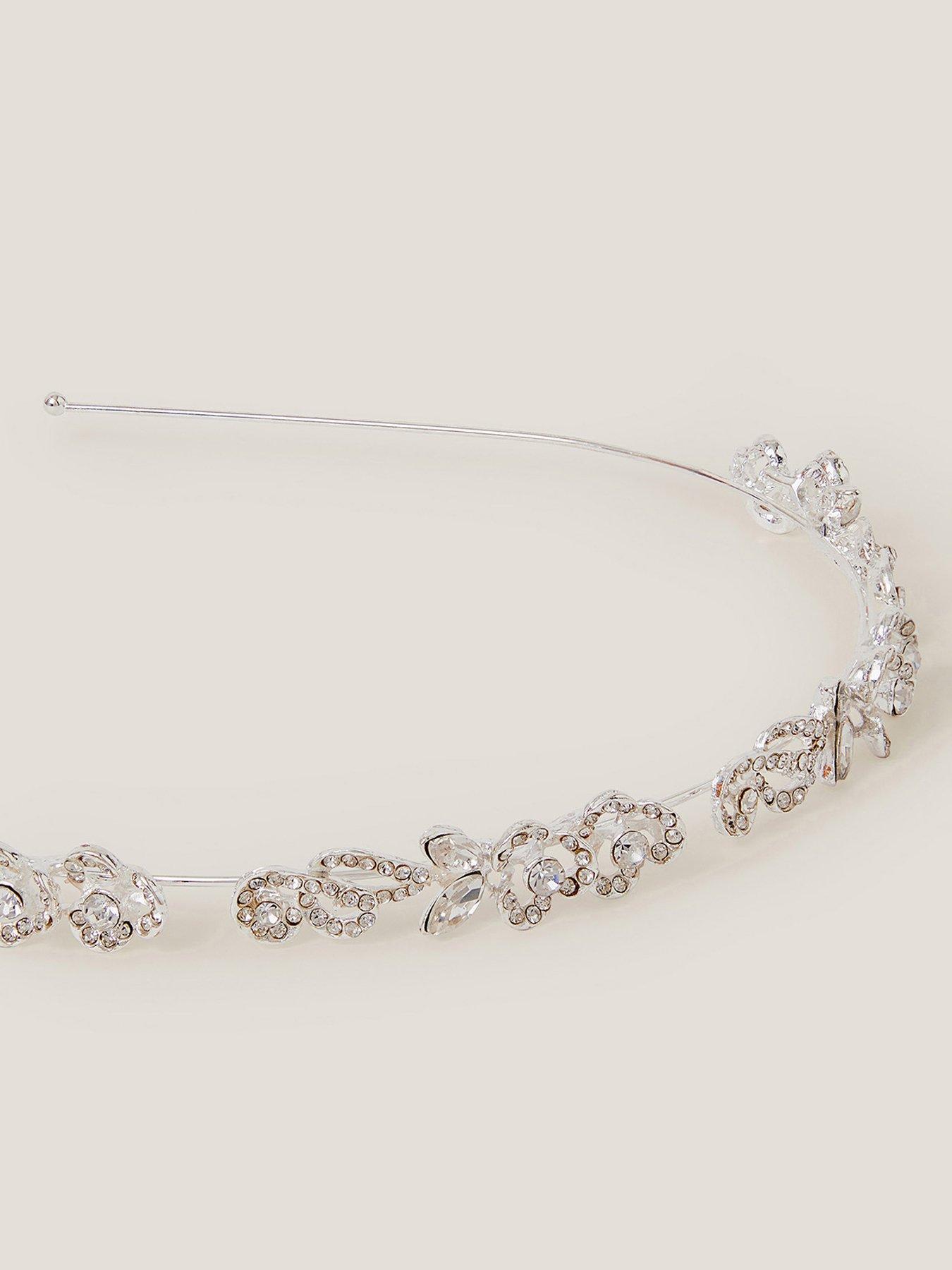 Image 2 of 2 of Monsoon Girls Flower Trellis Aliceband - Silver