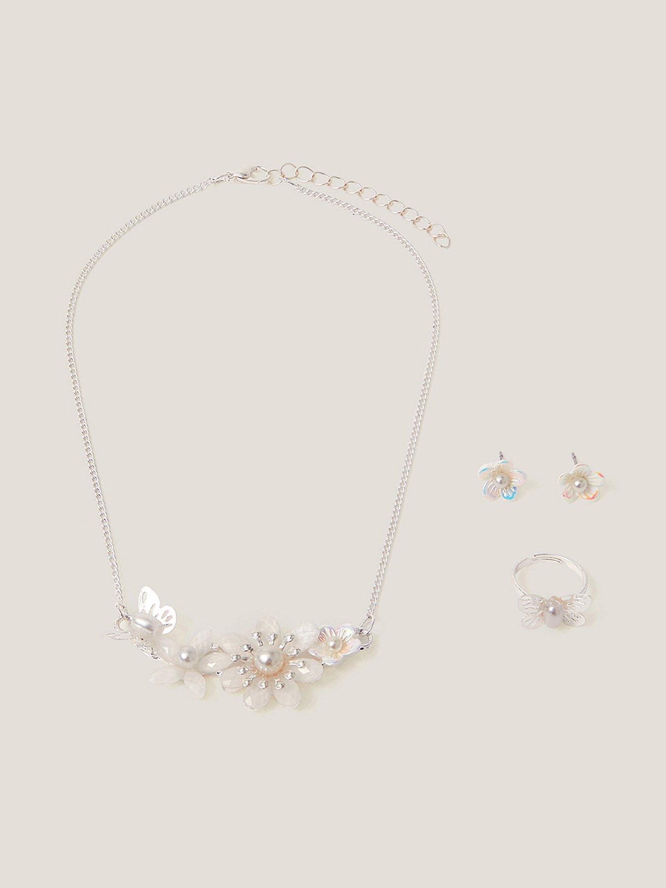 undefined Girls Flower Jewellery Set - Pink