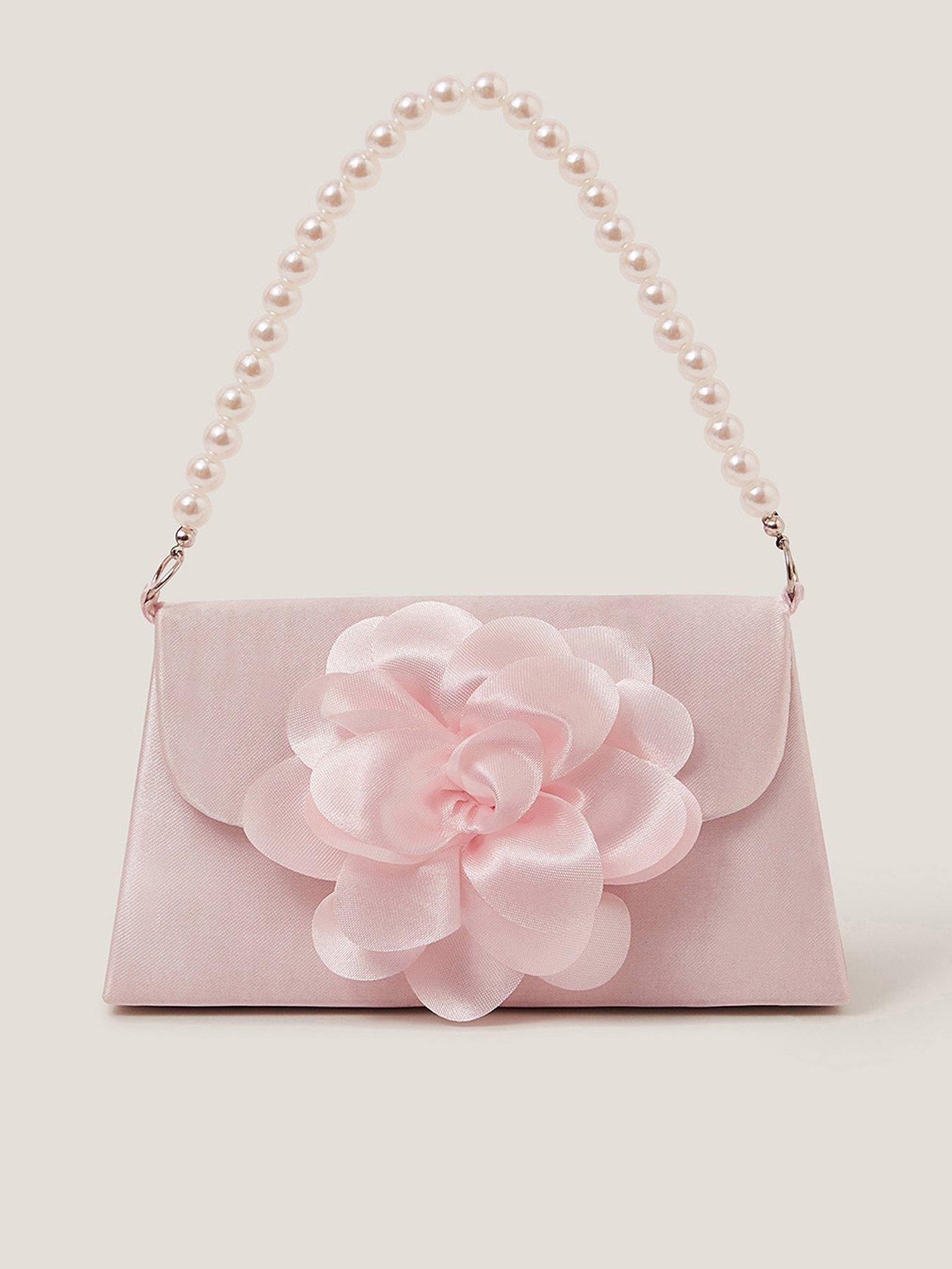 Monsoon Girls Flower Bridesmaid Mini Bag - Pink