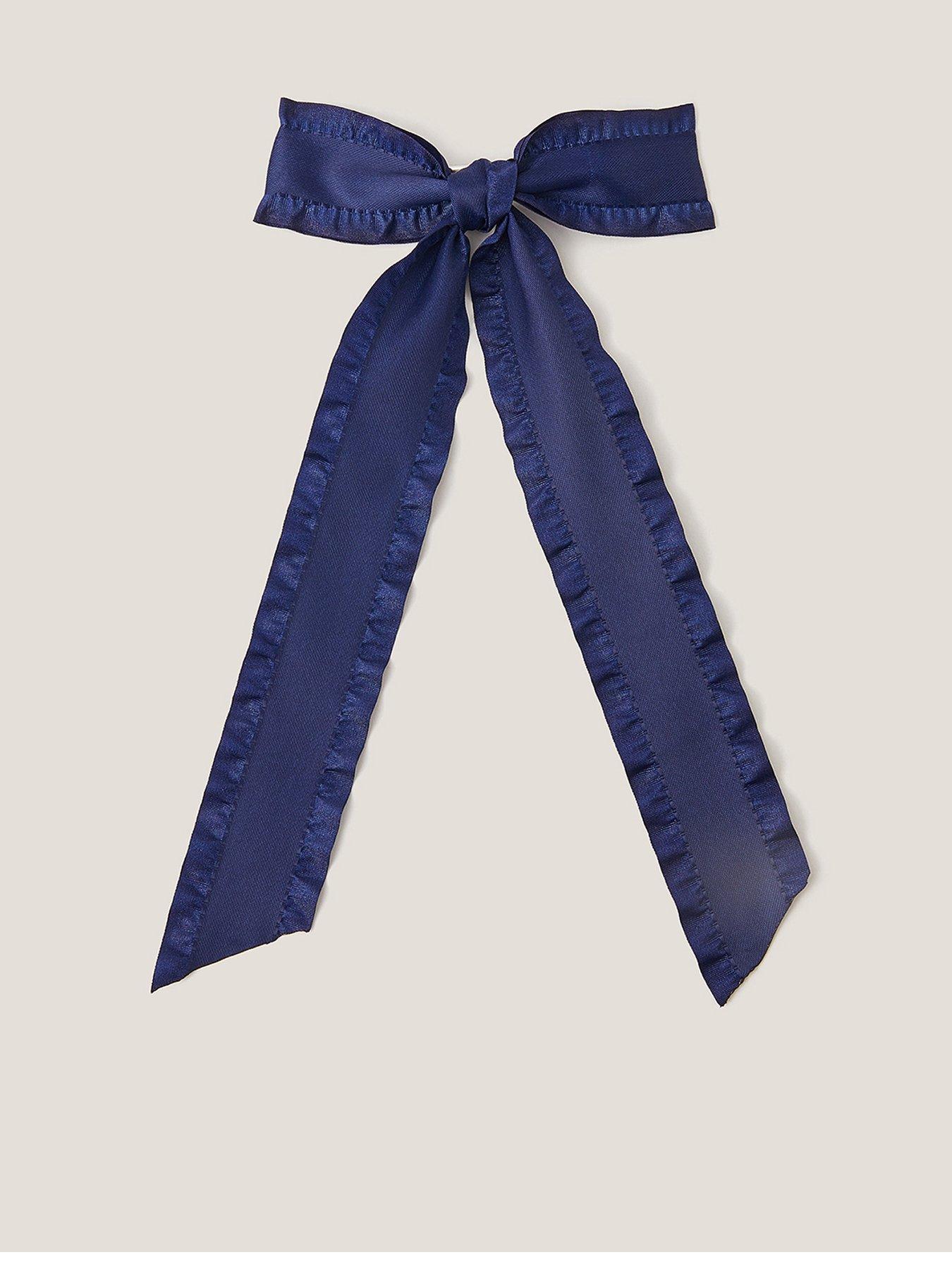 monsoon-girls-school-ruffle-bow-tie-clip-navy
