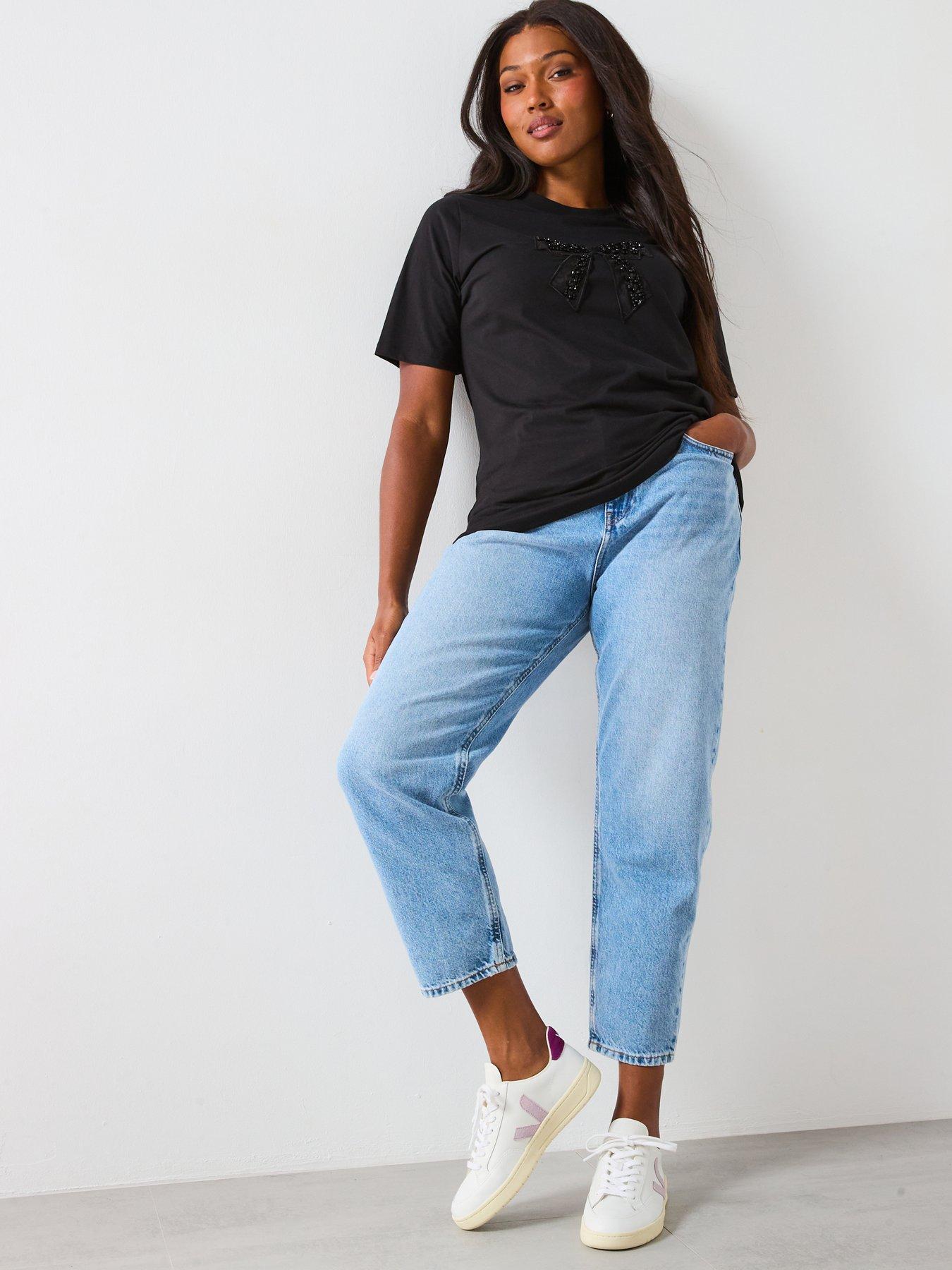 Image 3 of 6 of The Very Collection Curve Bow Trim T-shirt