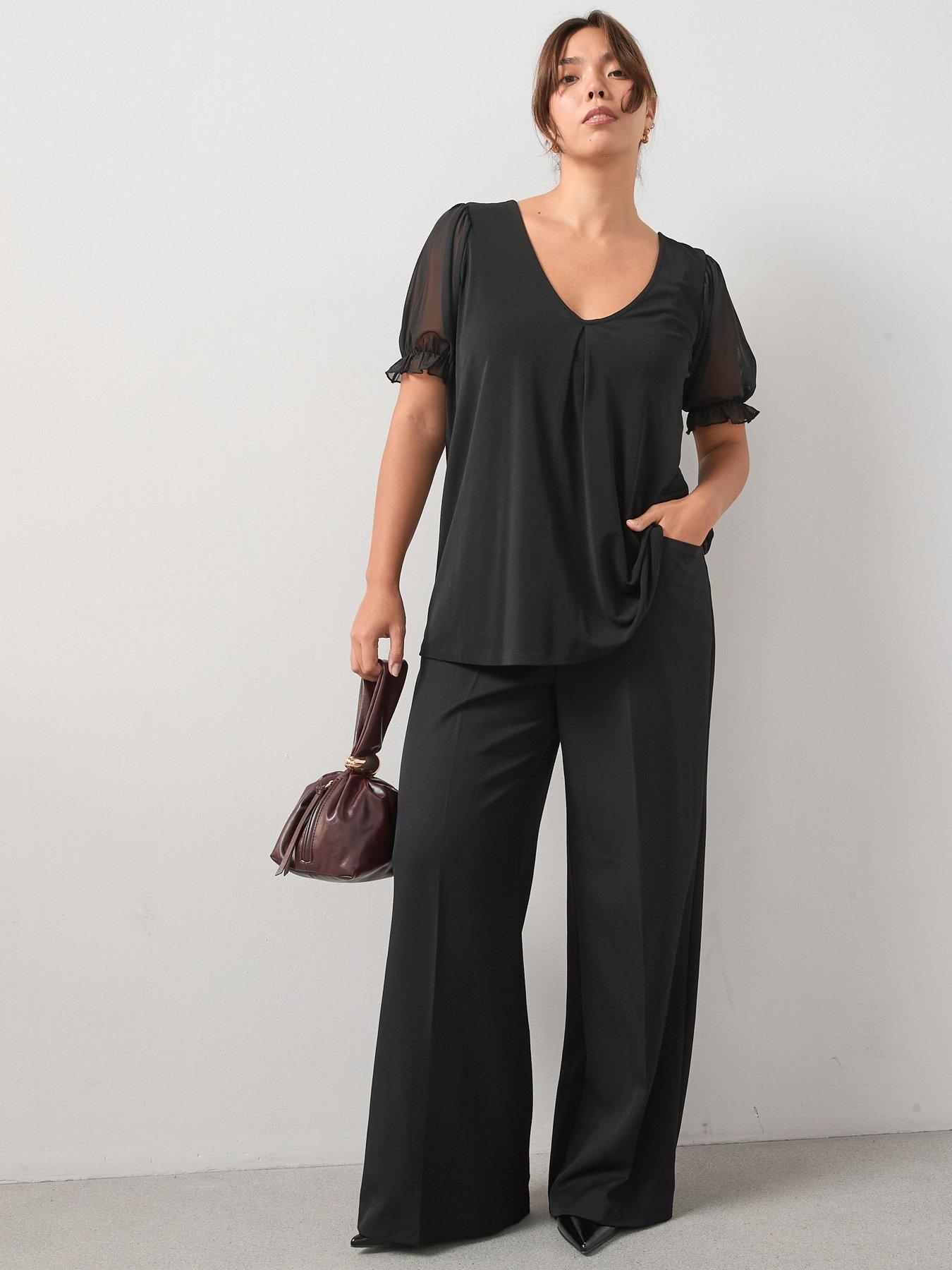 v-by-very-curve-spot-bow-back-short-sleeve-top-blackback