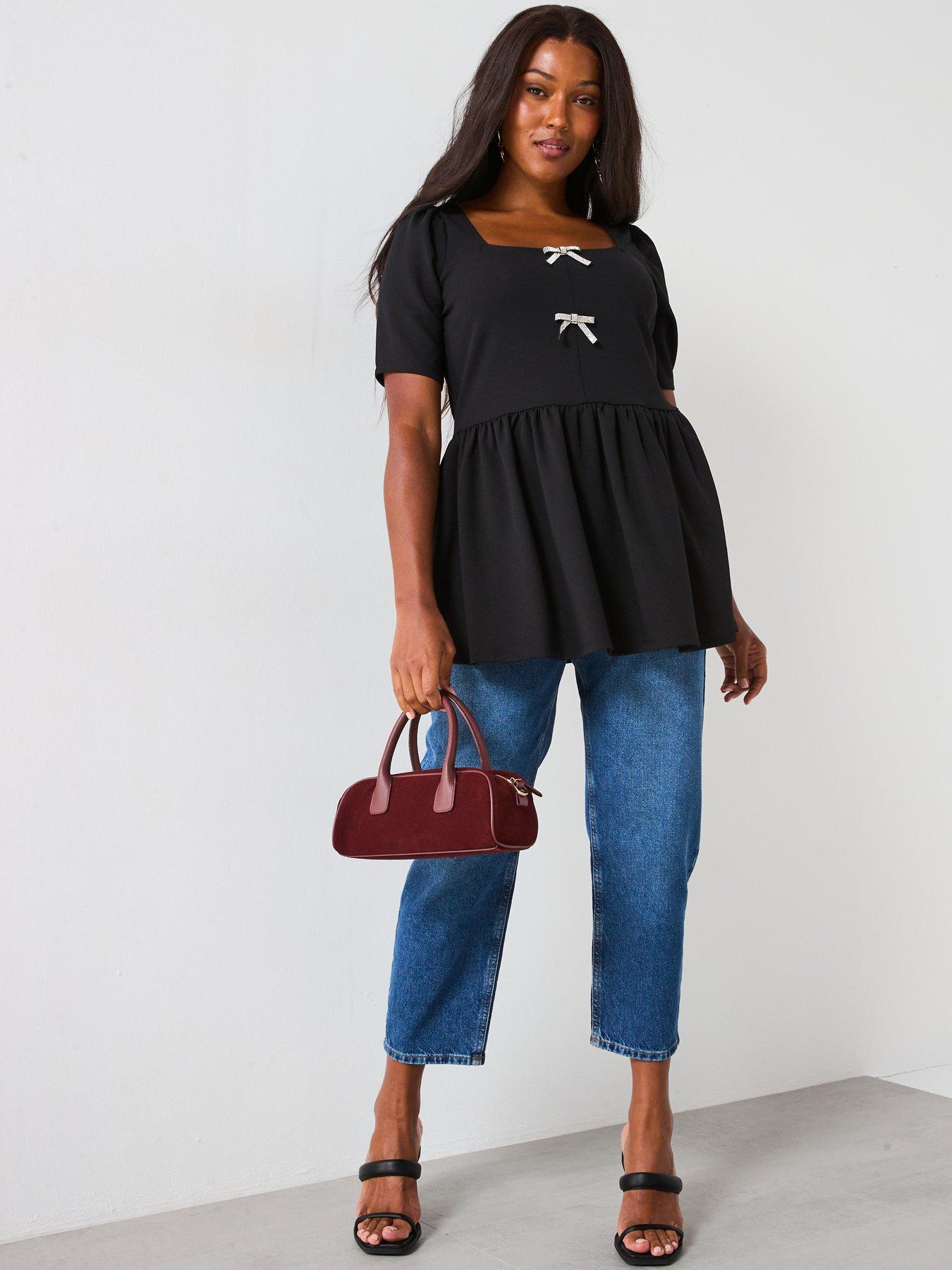 v-by-very-curve-diamante-bow-peplum-top-blackoutfit