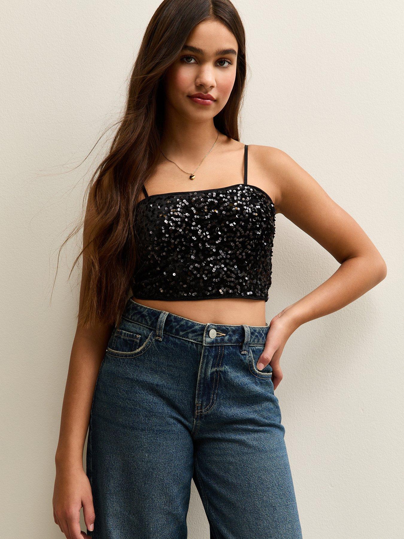 new-look-915-sequin-cami-black
