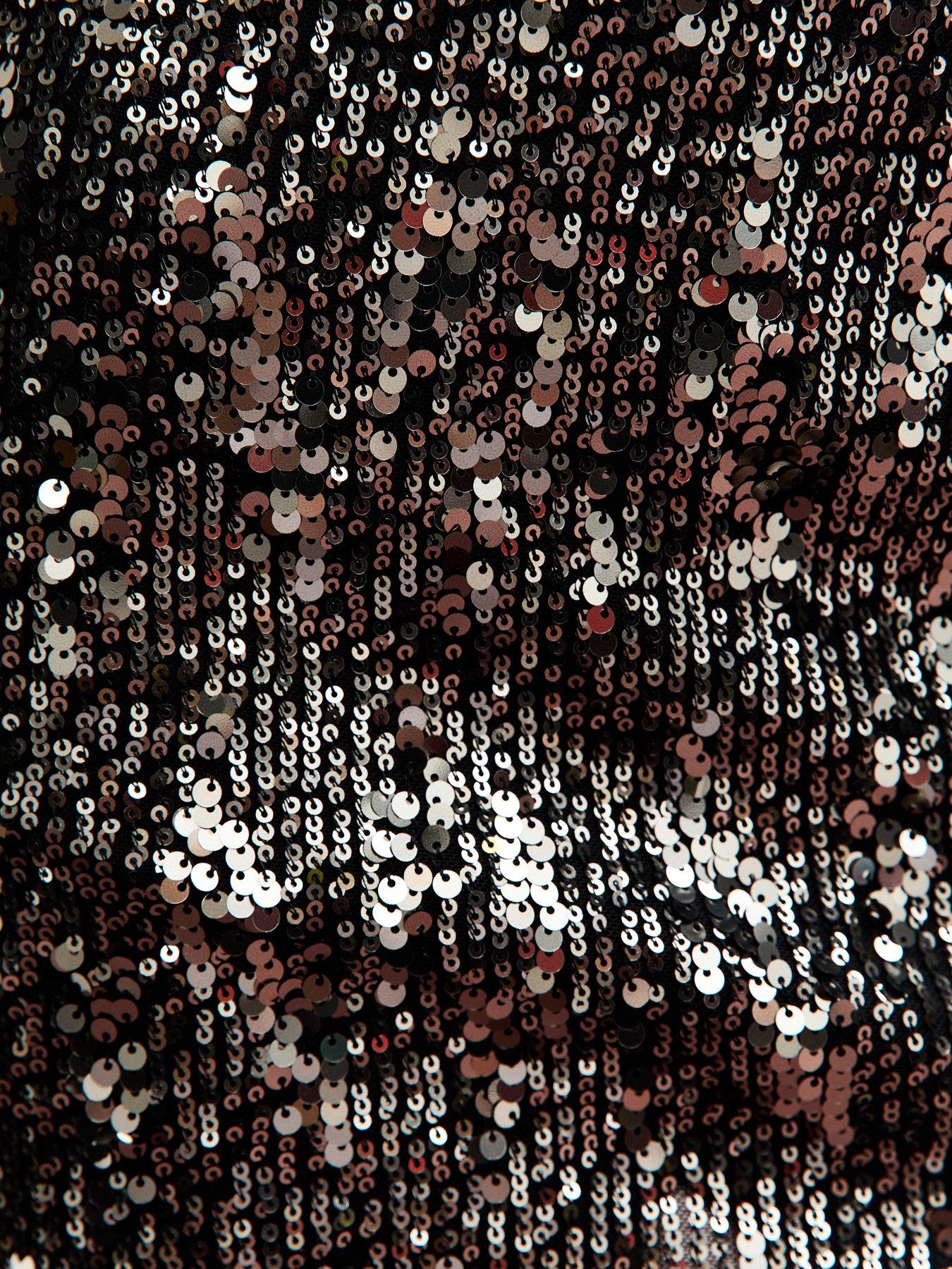 Image 4 of 4 of New Look 915 Girls Sequin Embellished Skort - Silver