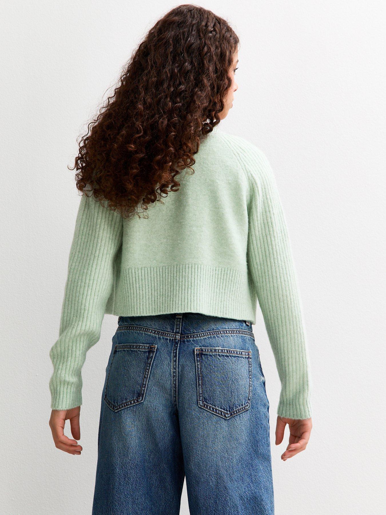New Look 915 Rib Raglan Cardigan - Light Green | Very Ireland