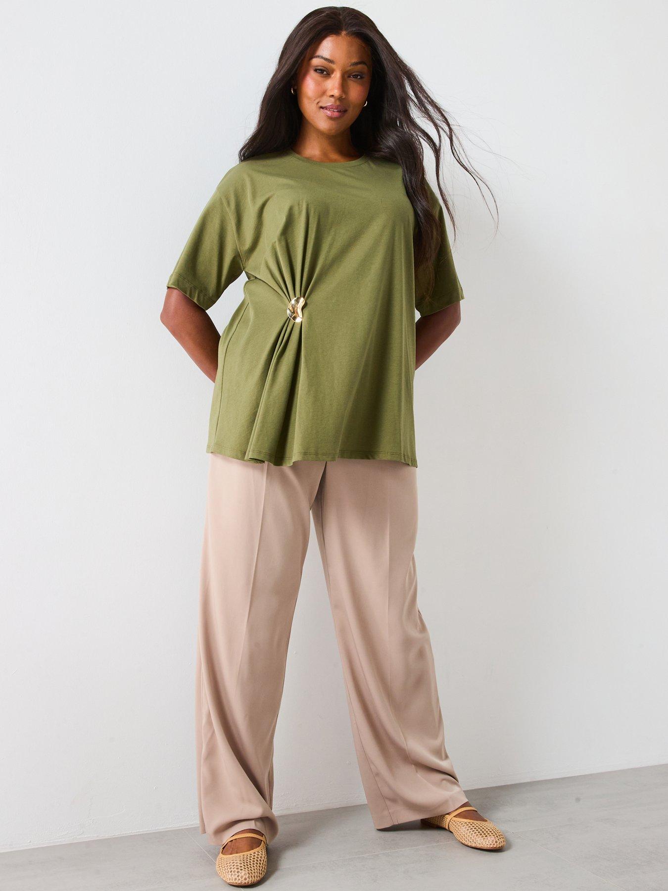 v-by-very-curve-gold-trim-t-shirt-greendetail