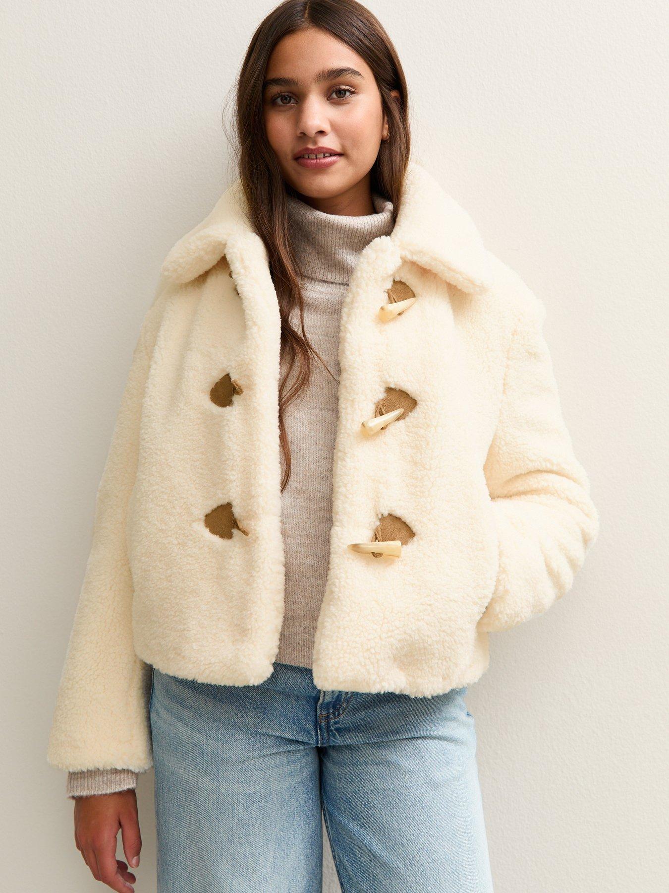 new-look-915-girls-off-white-faux-duffle-coat-light-cream